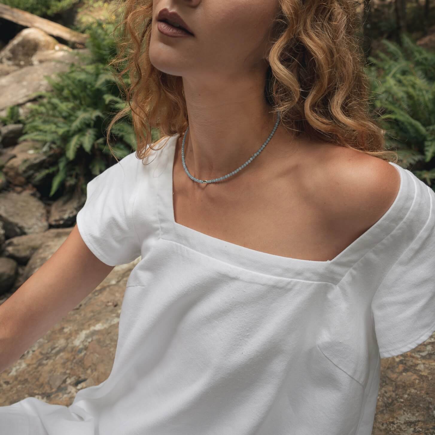 THE DAINTY- Silver- Angelite- NECKLACE - Headless Nation