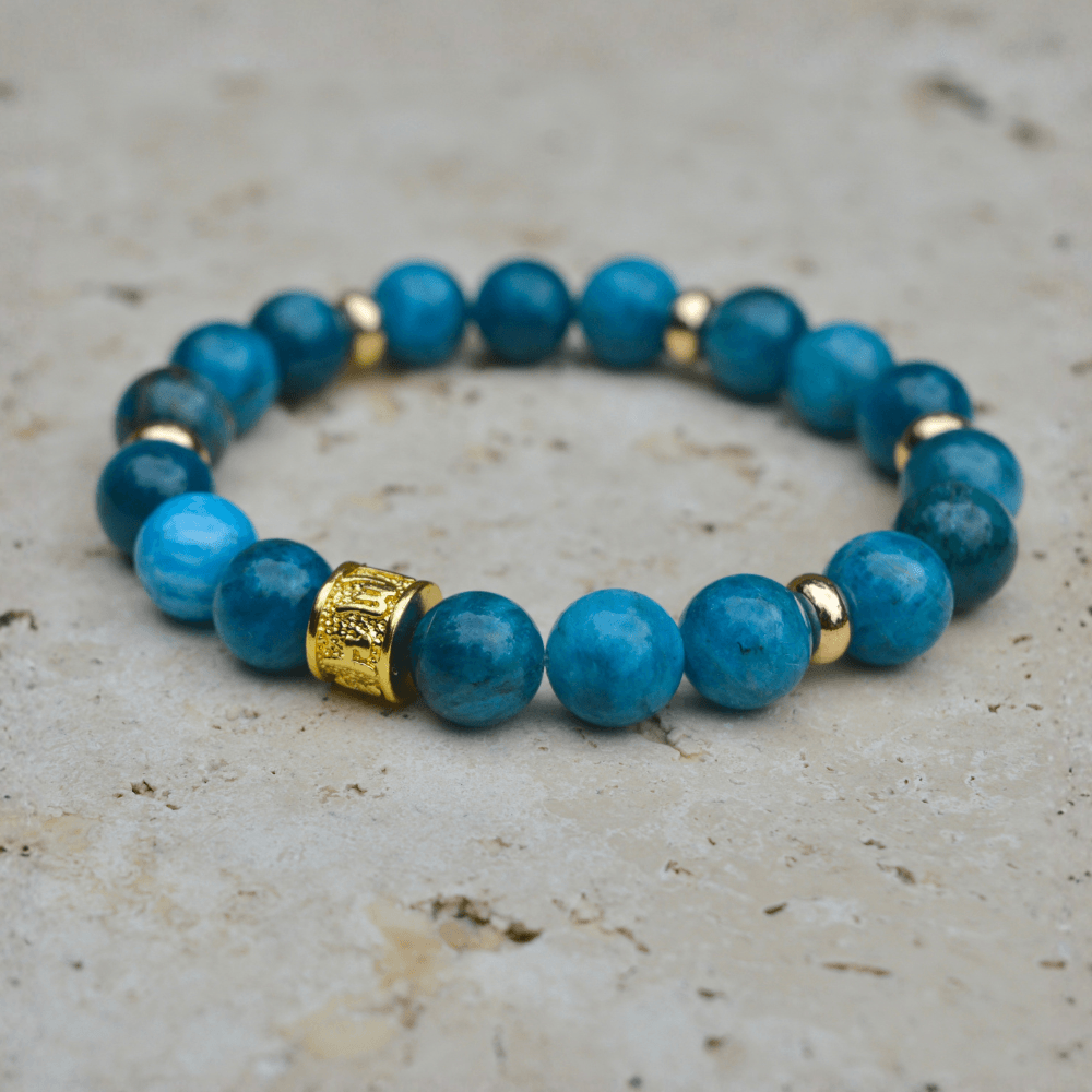 APATITE & GOLD BEADED BRACELET - HALCYON COLLECTION - Headless Nation