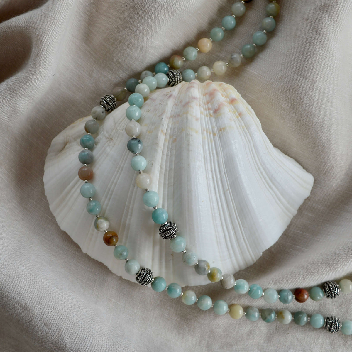 Amazonite LONG BEADED NECKLACE
