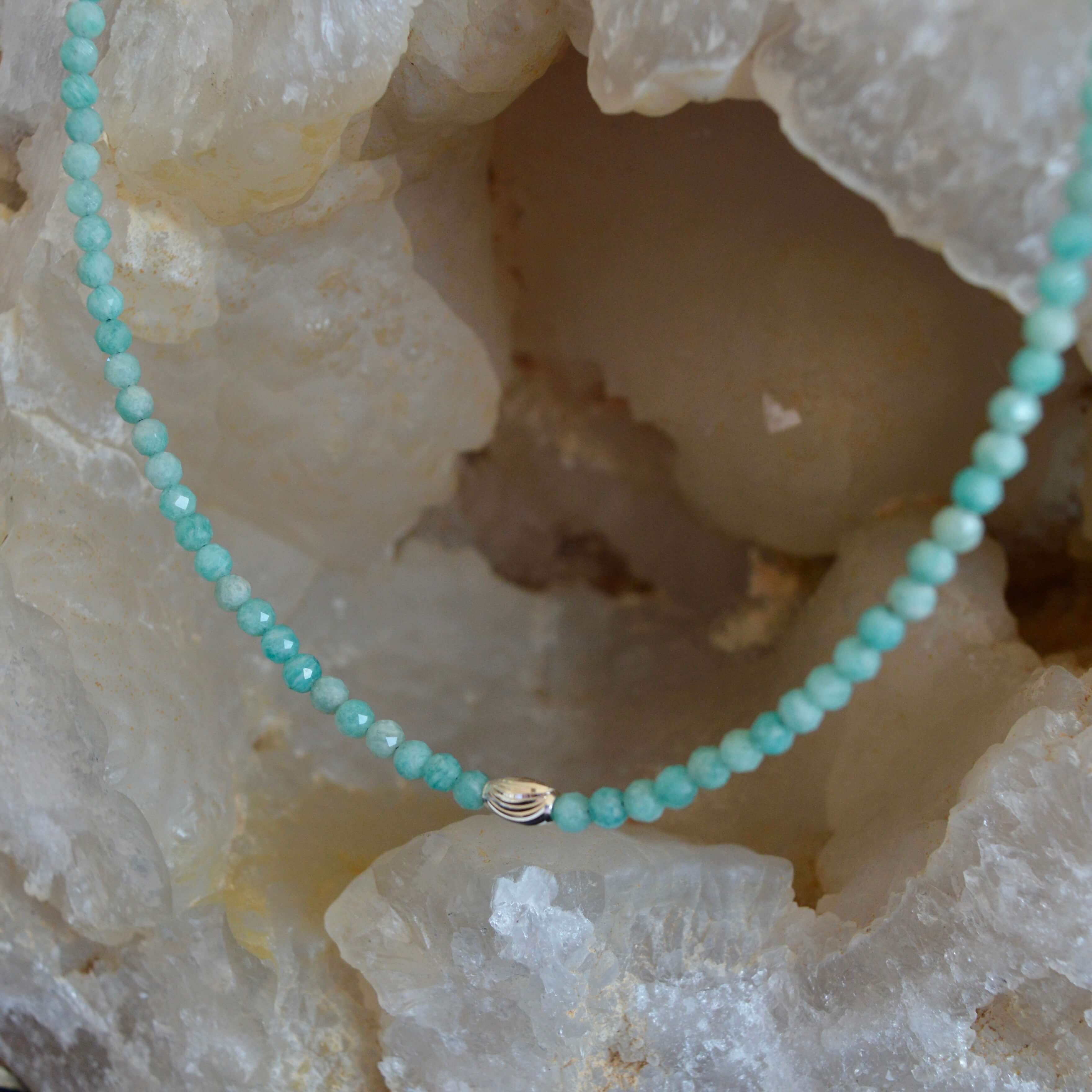 THE DAINTY- Silver- Amazonite- NECKLACE