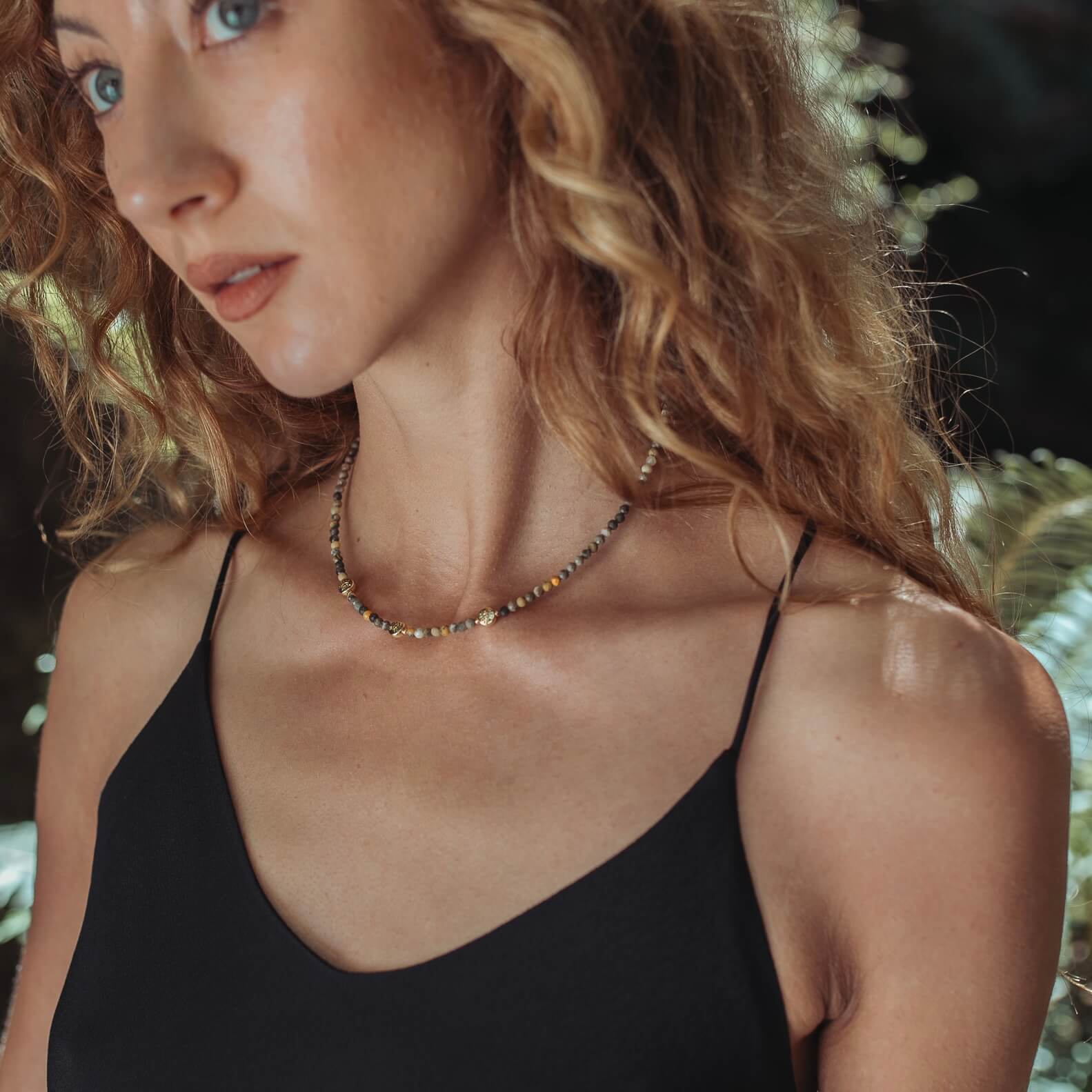 THE DAINTY- EYES- Bumblebee Jasper- NECKLACE