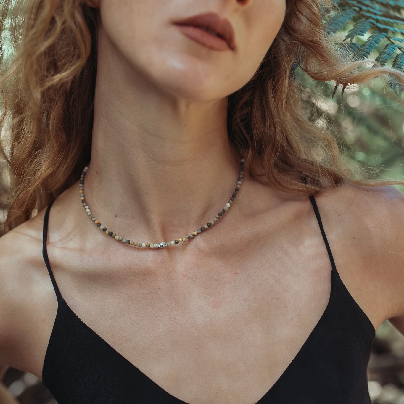 THE DAINTY- Silver- Bumblebee Jasper- NECKLACE - Headless Nation