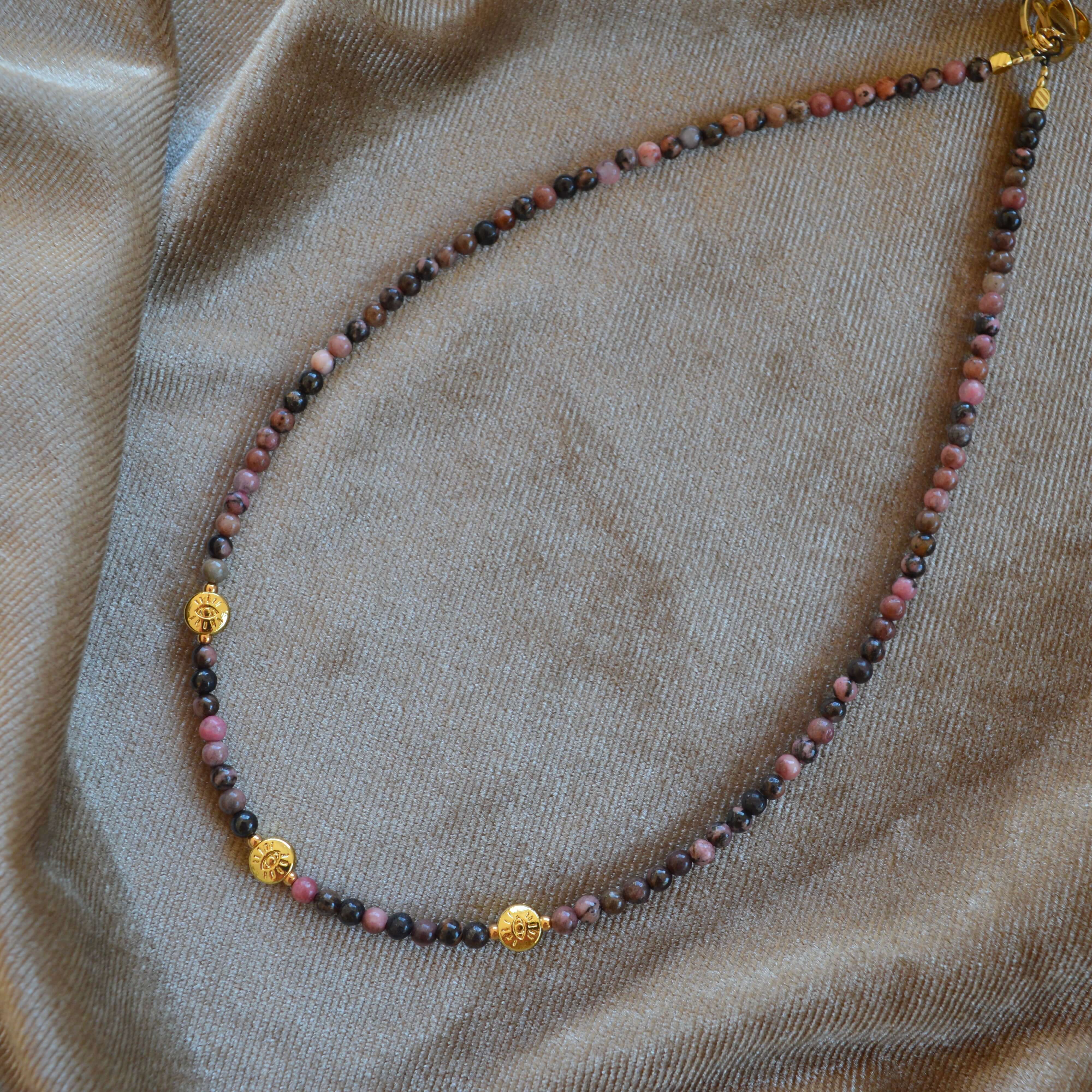 THE DAINTY- EYES- Rhodonite- NECKLACE