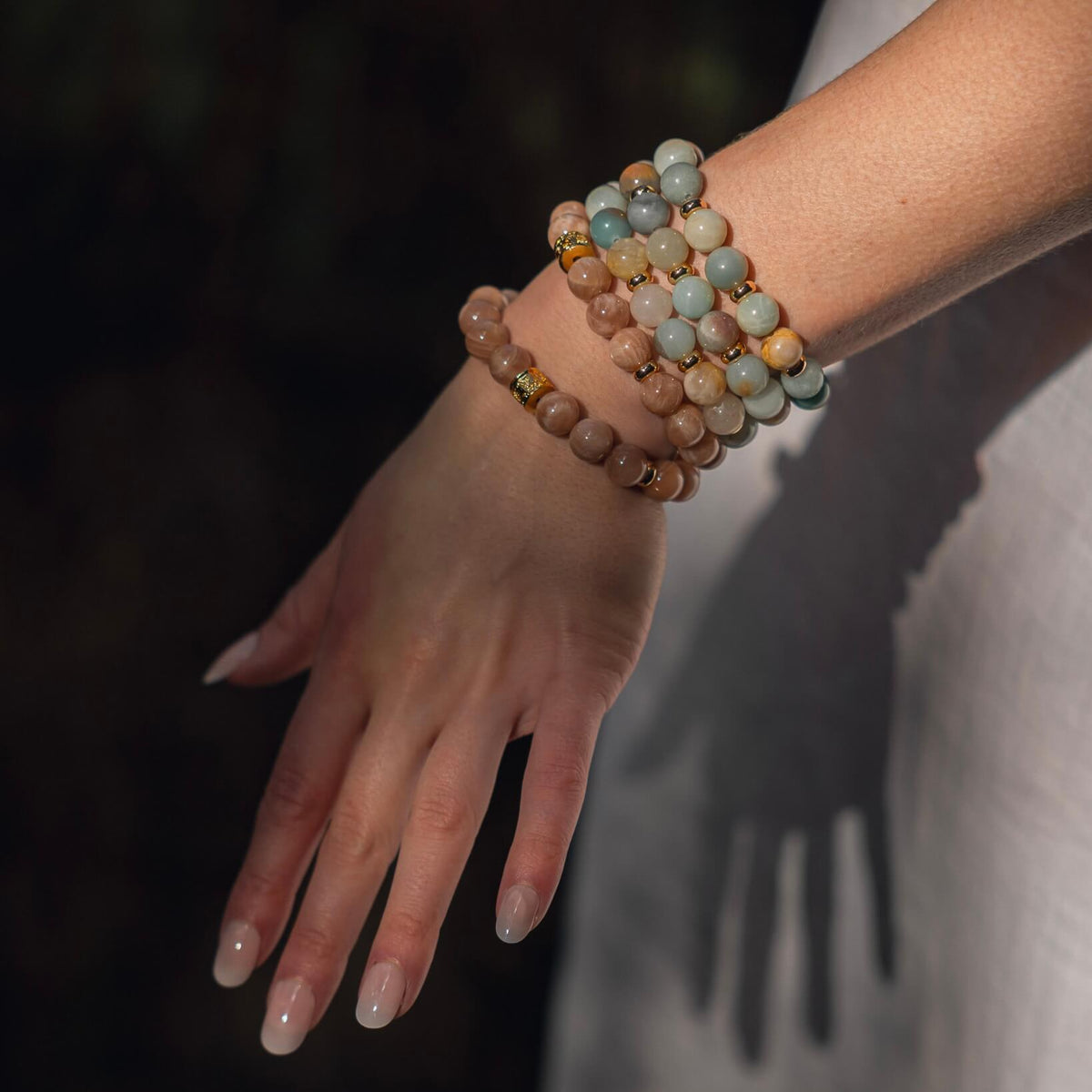 AMAZONITE & GOLD BEADED BRACELET - Headless Nation