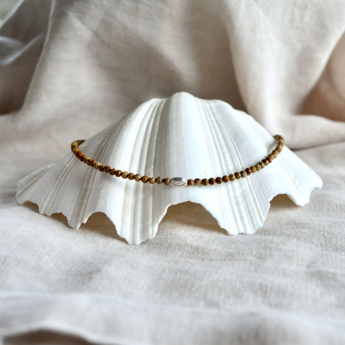 THE DAINTY- Silver- Picture Jasper- NECKLACE
