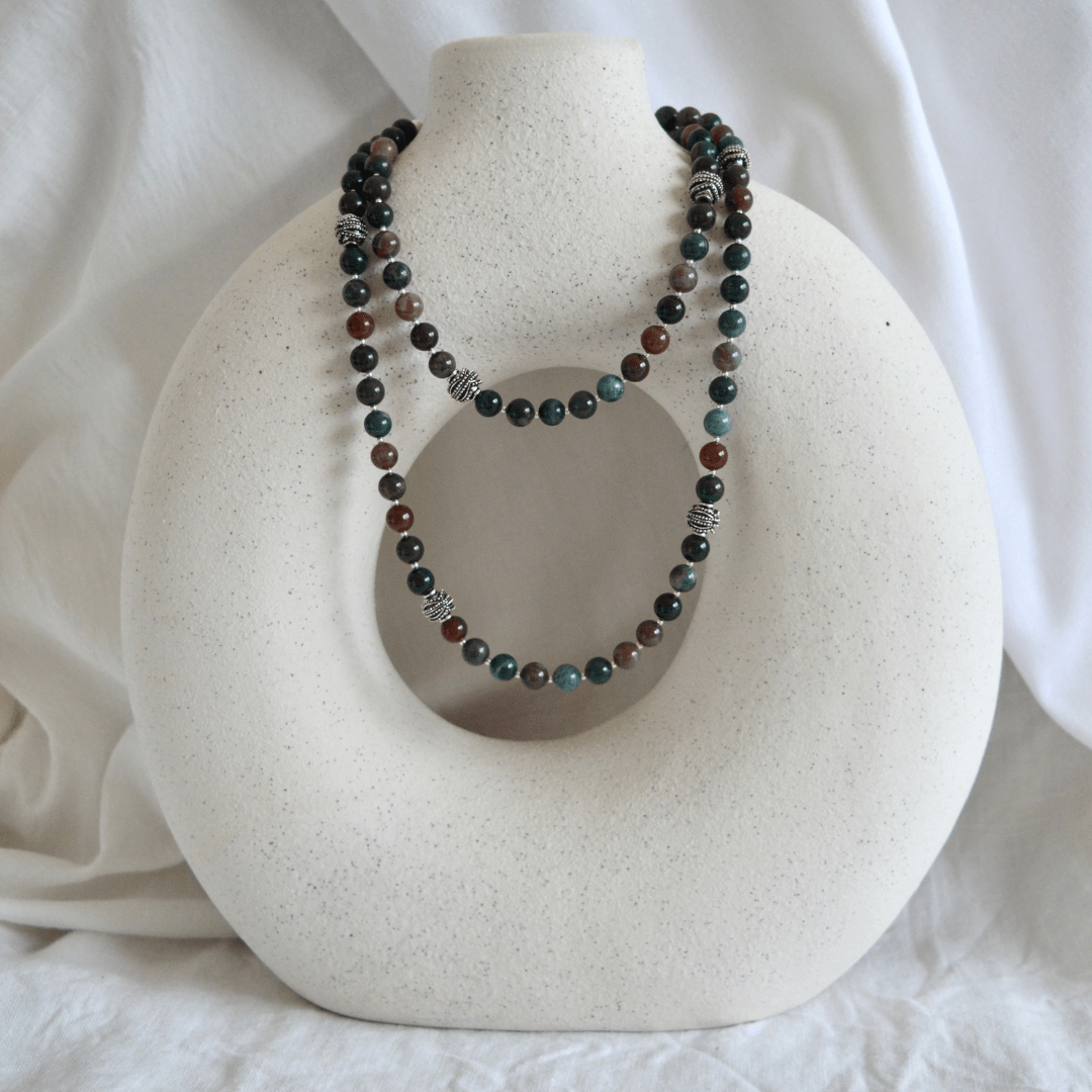 Indian Agate LONG BEADED NECKLACE - Headless Nation