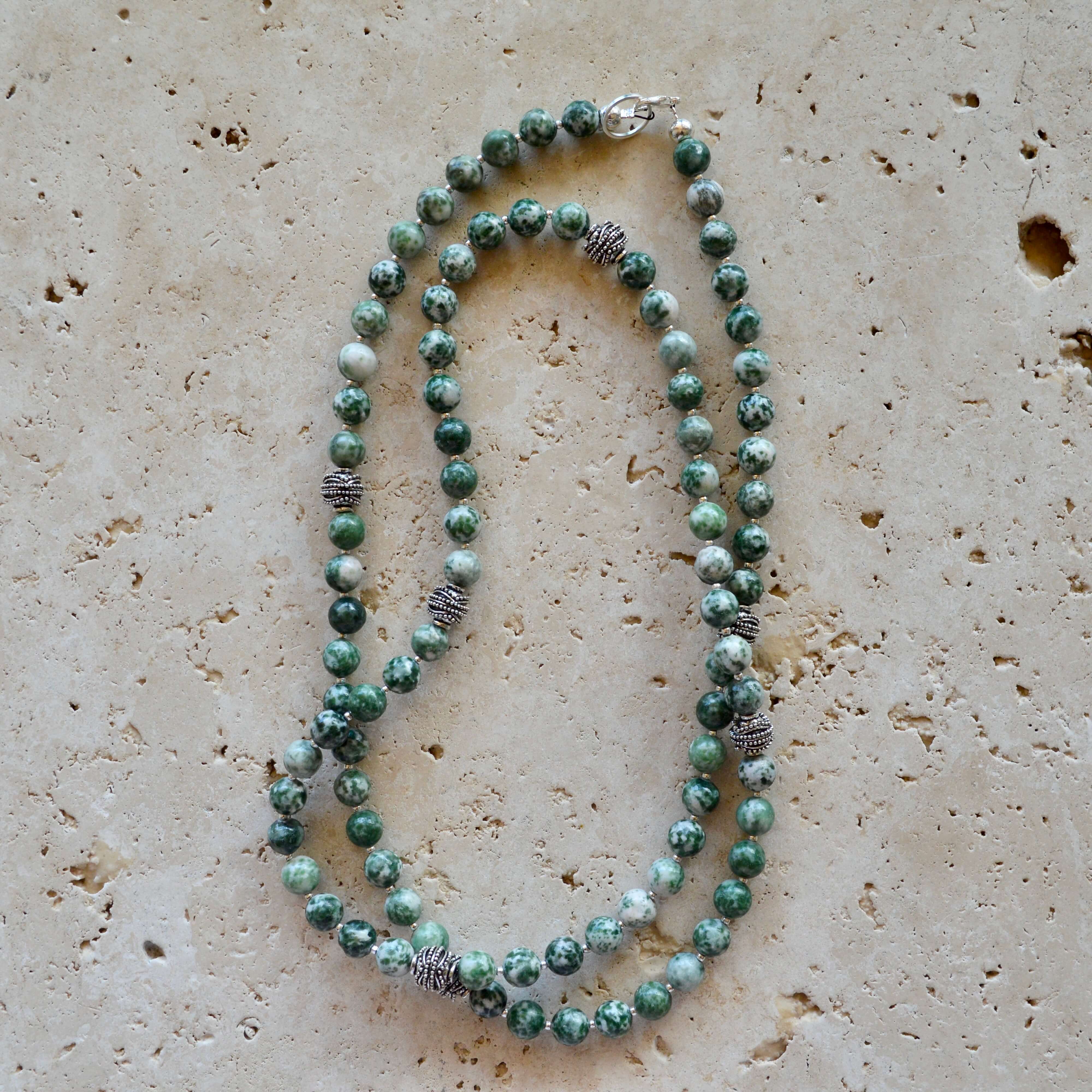 Greenspot Jasper LONG BEADED NECKLACE - Headless Nation