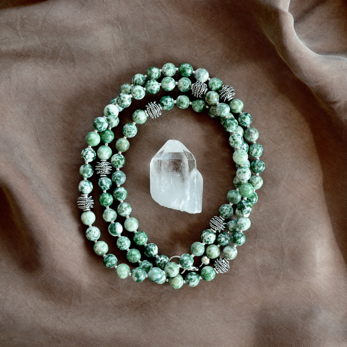 Greenspot Jasper LONG BEADED NECKLACE - Headless Nation
