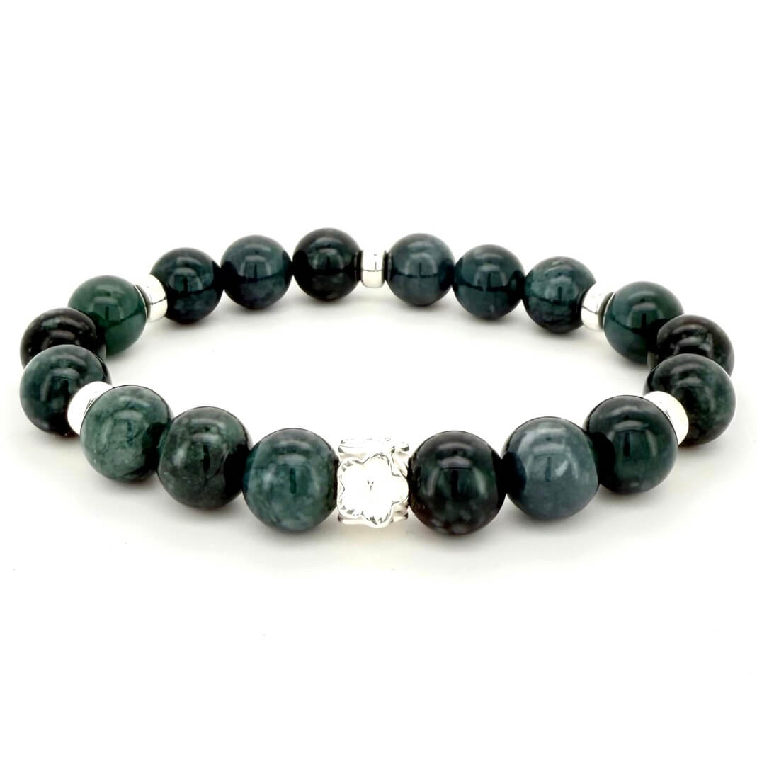 TEAL JADE-STERLING SILVER BRACELET - Headless Nation