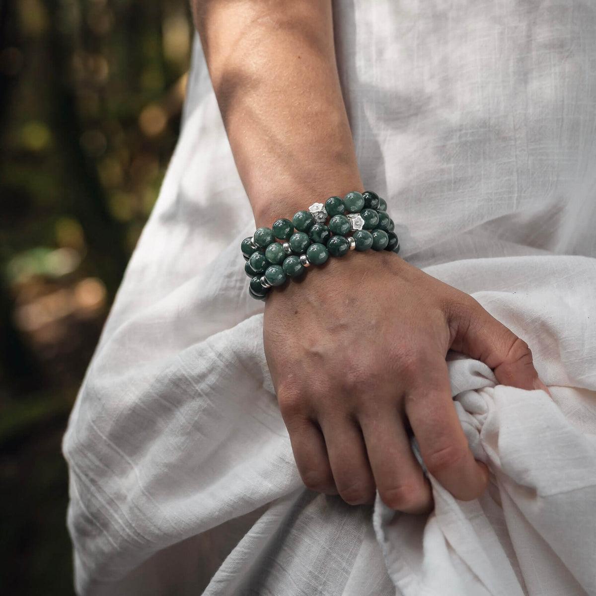TEAL JADE-STERLING SILVER BRACELET - Headless Nation