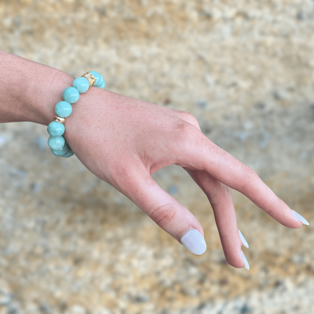 JADE & GOLD BEADED BRACELET - HALCYON COLLECTION - Headless Nation