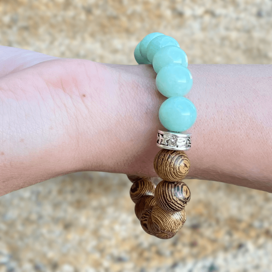 JADE & WOOD BEADED BRACELET
