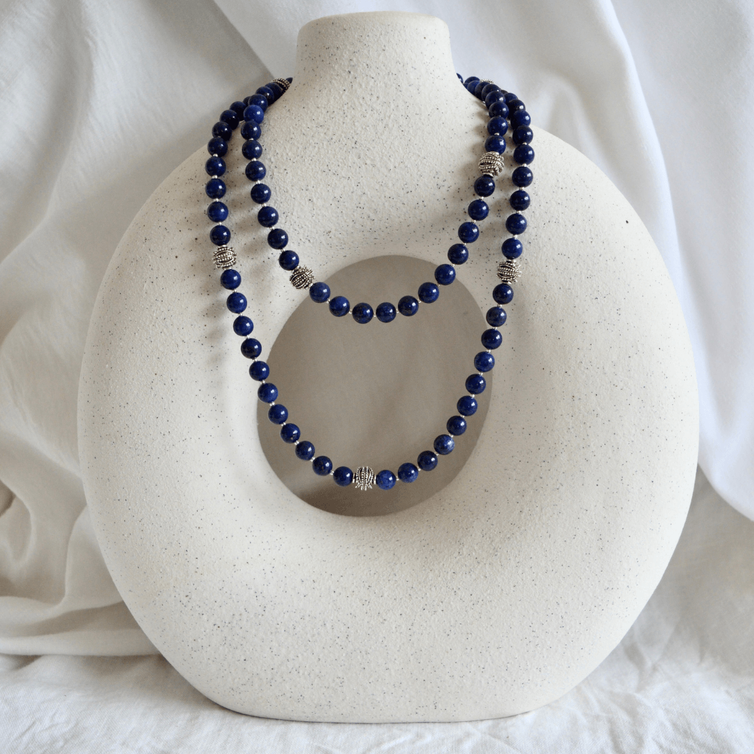 Lapis Lazuli LONG BEADED NECKLACE - Headless Nation