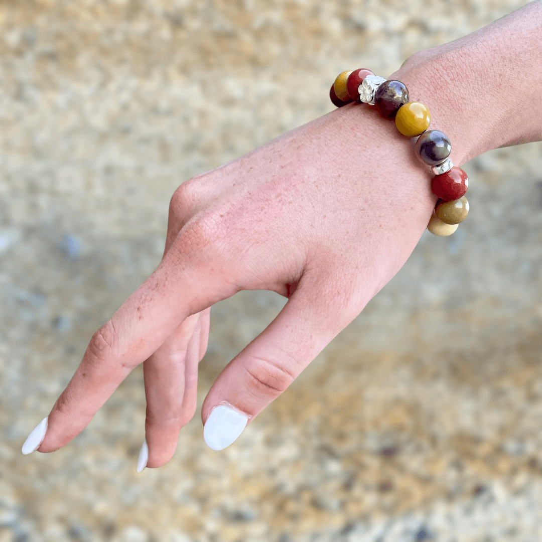 MOOKAITE & STERLING SILVER BEADED BRACELET- - Headless Nation