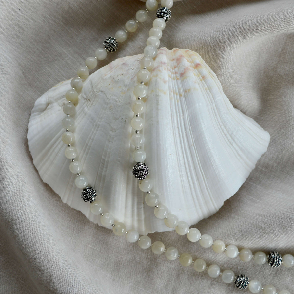 Moonstone LONG BEADED NECKLACE