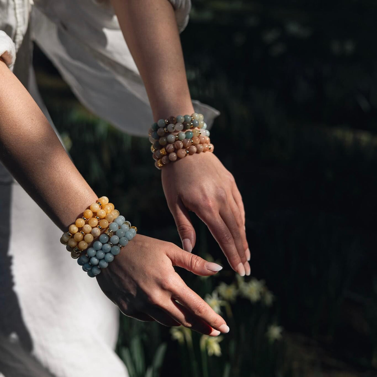 YELLOW JADE & GOLD BEADED BRACELET - Headless Nation