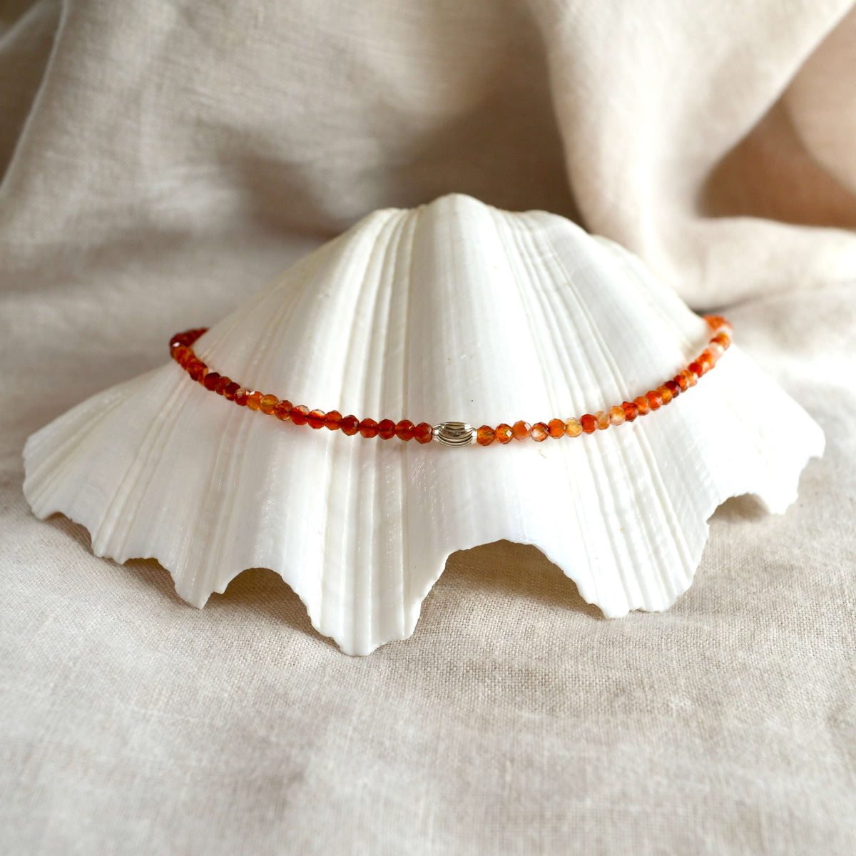 THE DAINTY- Silver- Carnelian- NECKLACE - Headless Nation