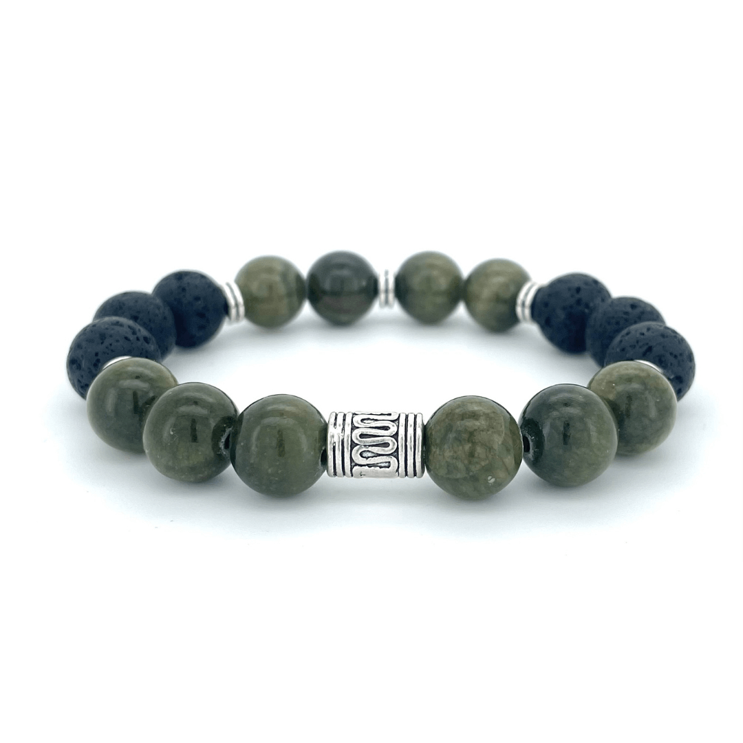 SERPENTINE & LAVA STONE BEADED BRACELET - EXODUS COLLECTION - Headless Nation