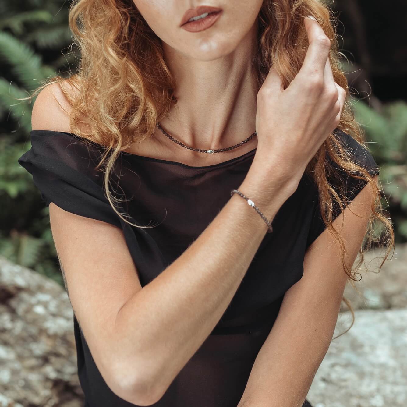 THE DAINTY- Silver- Smokey Quartz- NECKLACE - Headless Nation