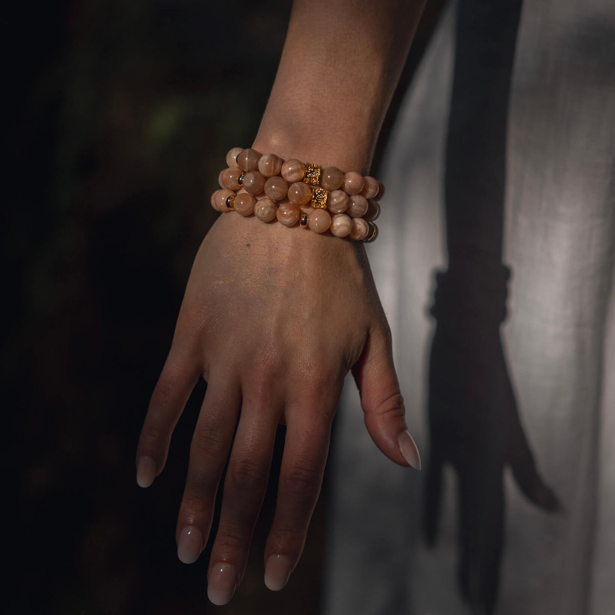 SUNSTONE & GOLD BEADED BRACELET - Headless Nation