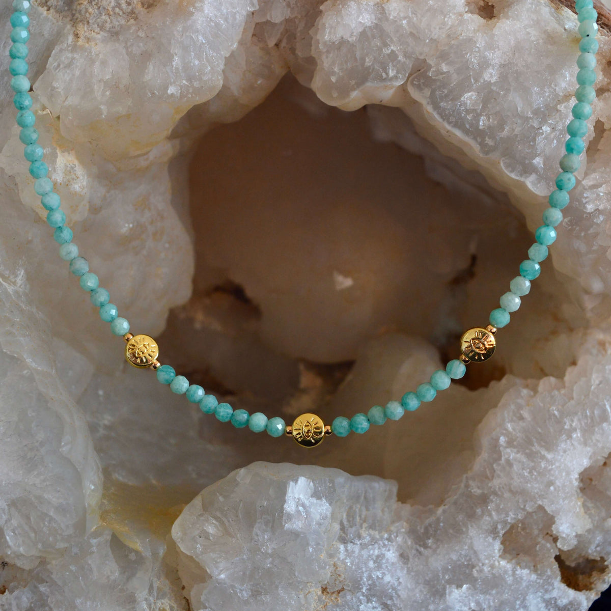 THE DAINTY- EYES- Amazonite- NECKLACE