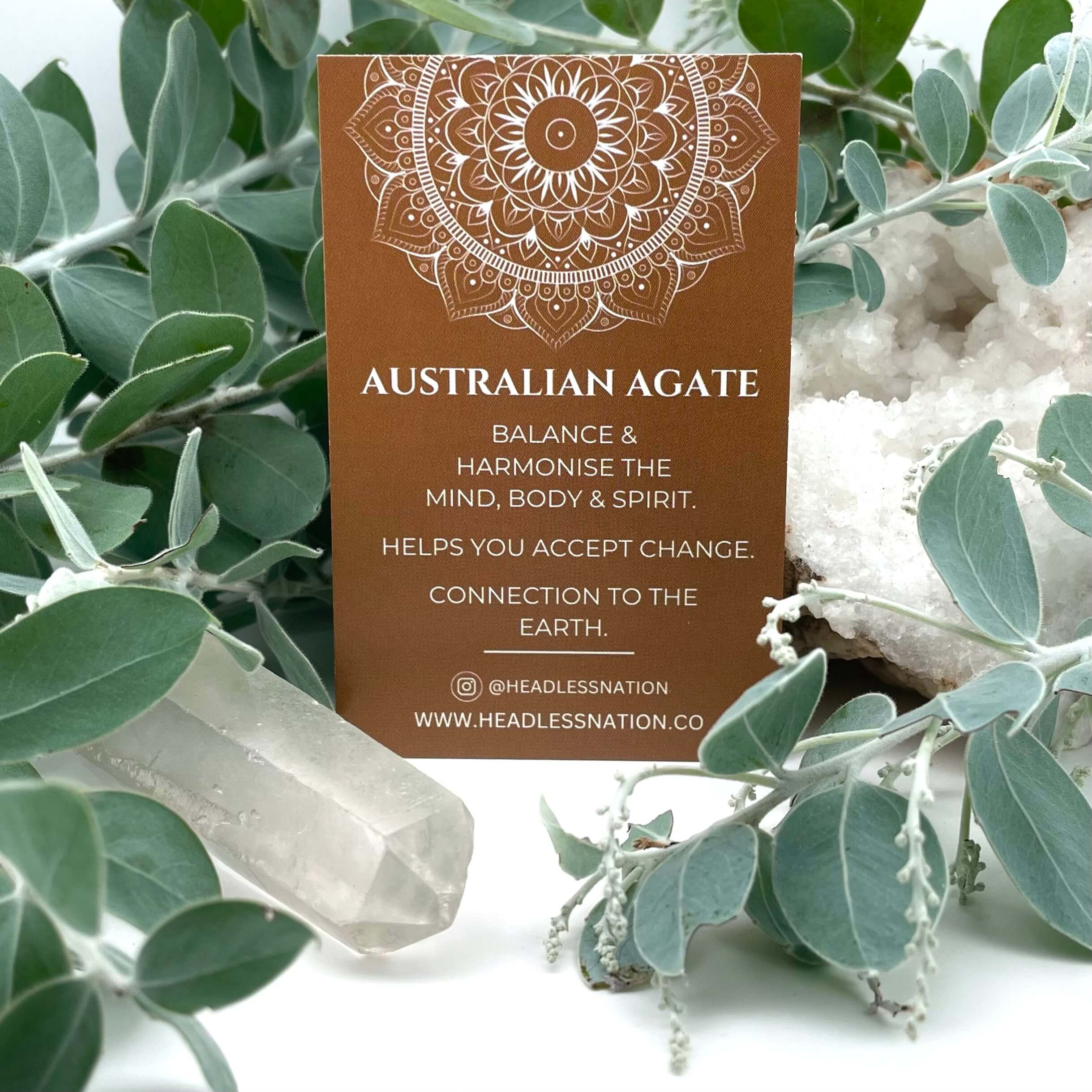 SHORT Australian Agate & Silver BEADED NECKLACE - Headless Nation