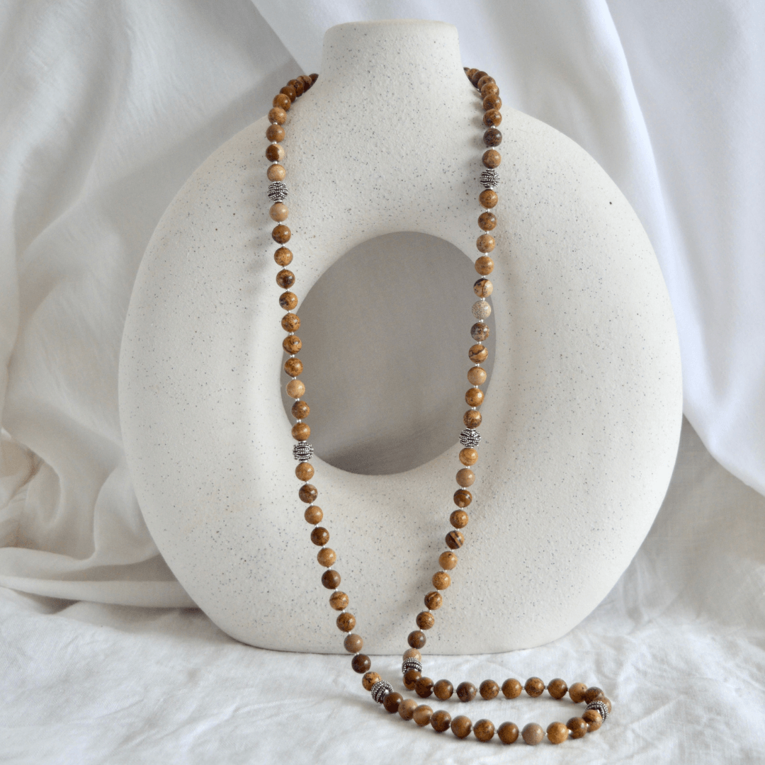 Picture Jasper LONG BEADED NECKLACE - Headless Nation