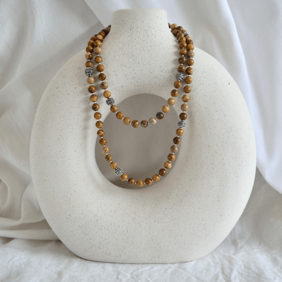 Picture Jasper LONG BEADED NECKLACE - Headless Nation