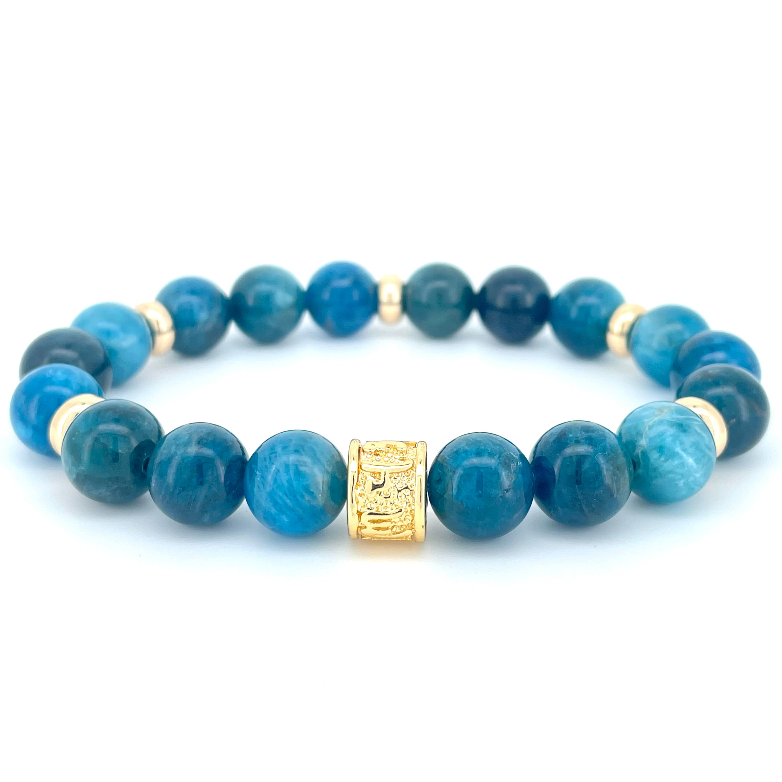 APATITE & GOLD BEADED BRACELET - HALCYON COLLECTION - Headless Nation