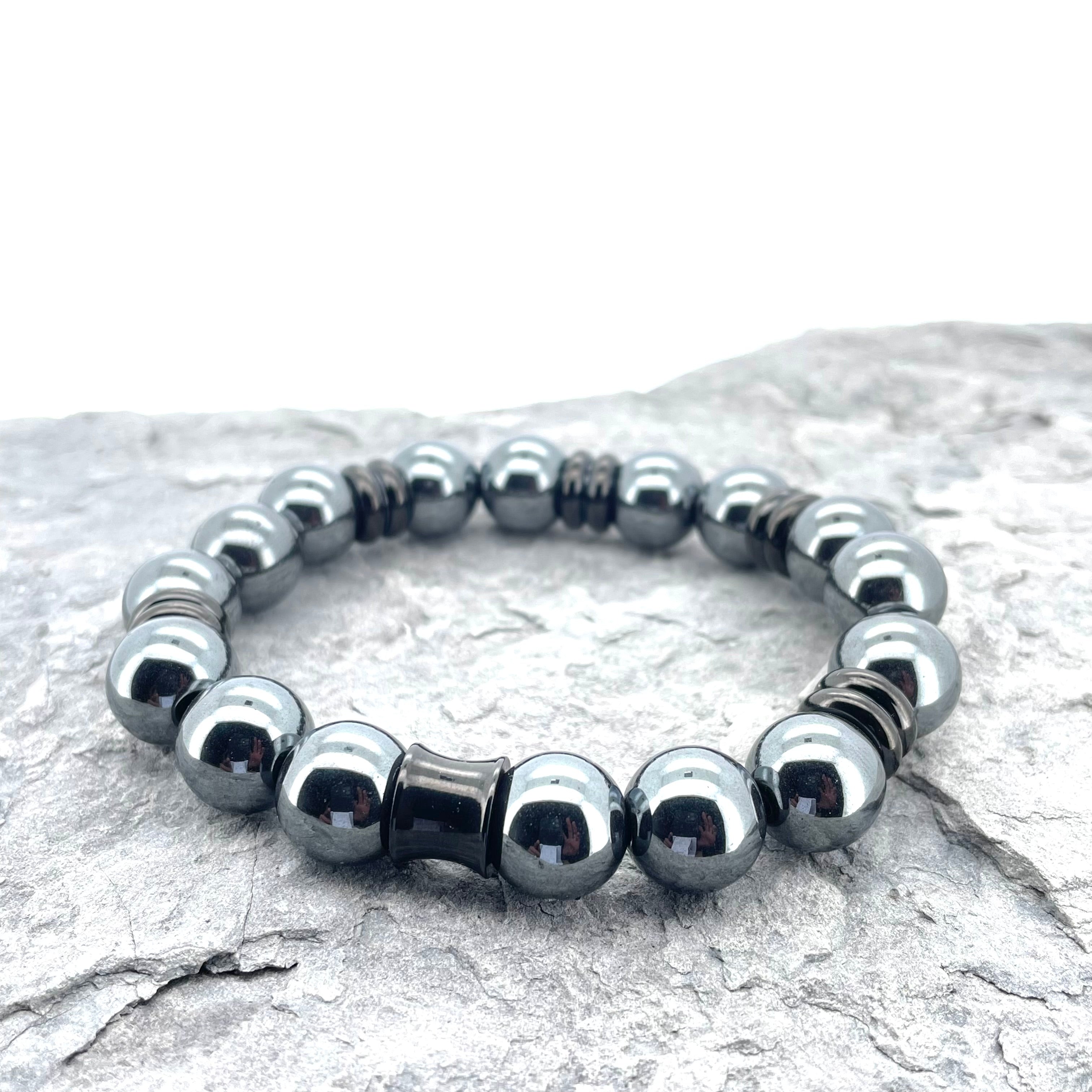 HEMATITE BEADED BRACELET- NERO COLLECTION - Headless Nation