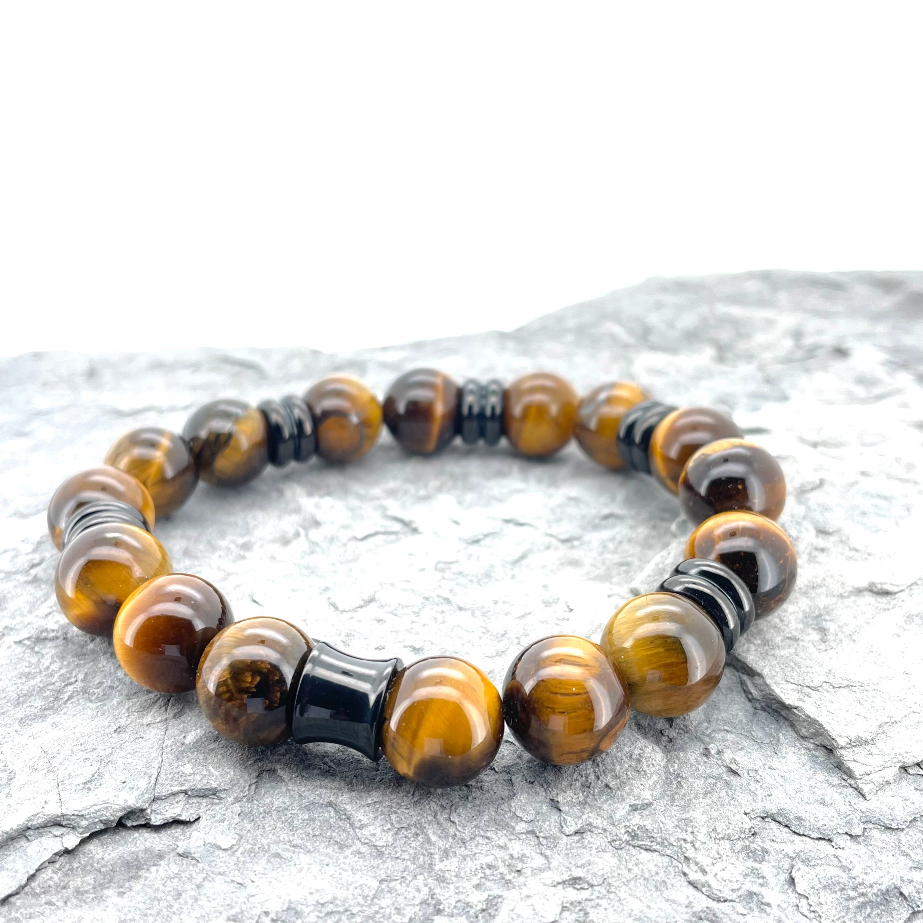 TIGERS EYE BEADED BRACELET- NERO COLLECTION - Headless Nation