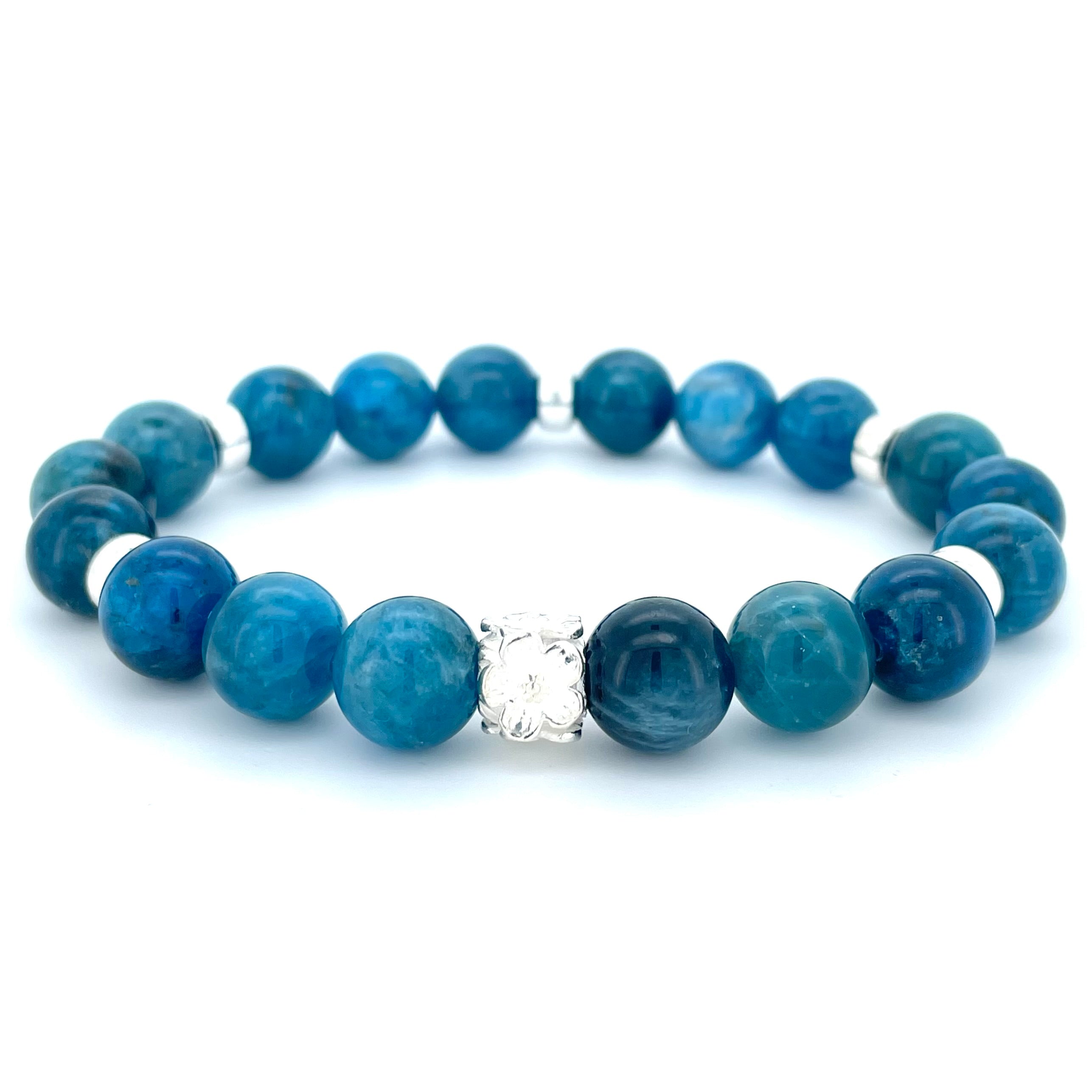 APATITE & STERLING SILVER BEADED BRACELET- - Headless Nation