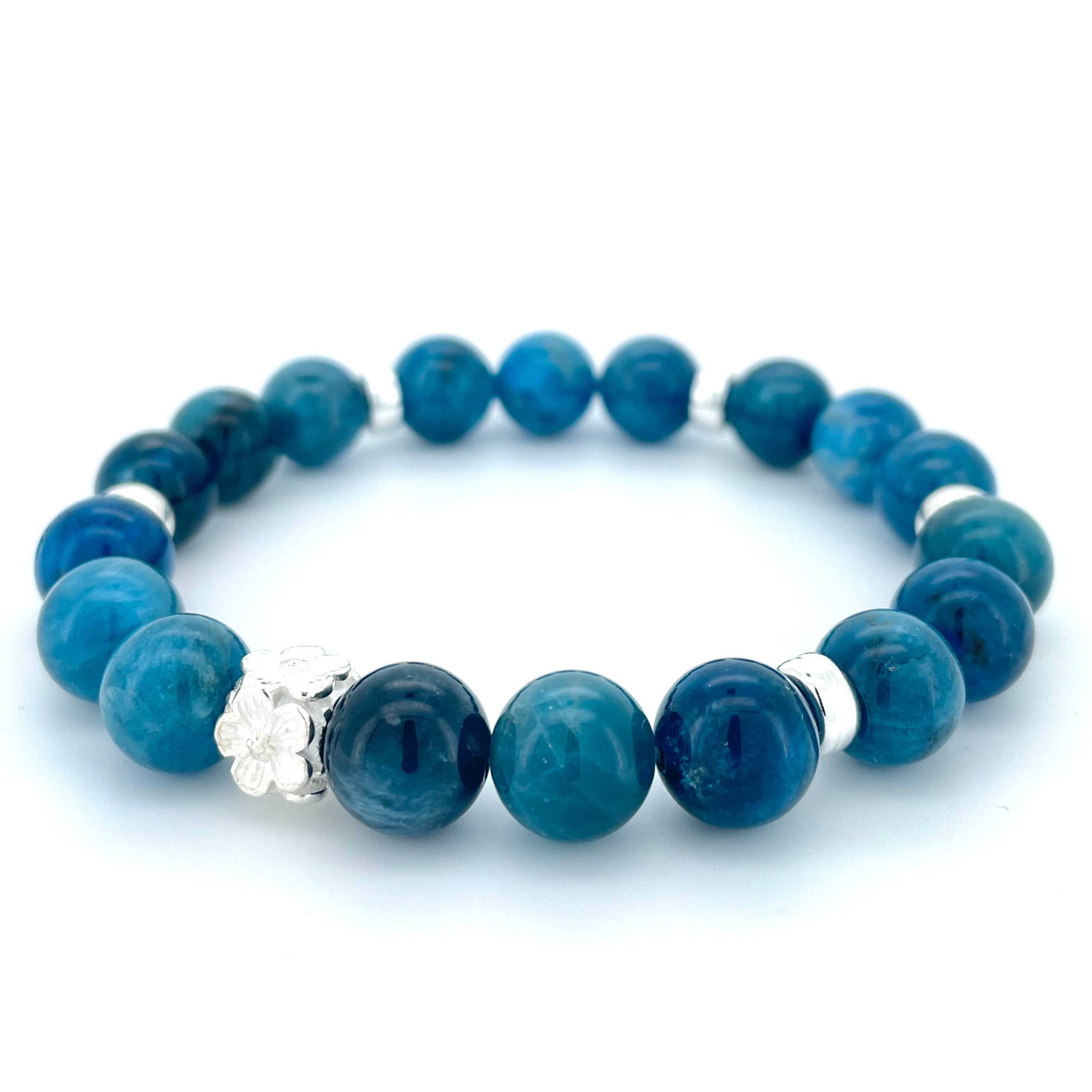 APATITE & STERLING SILVER BEADED BRACELET- - Headless Nation