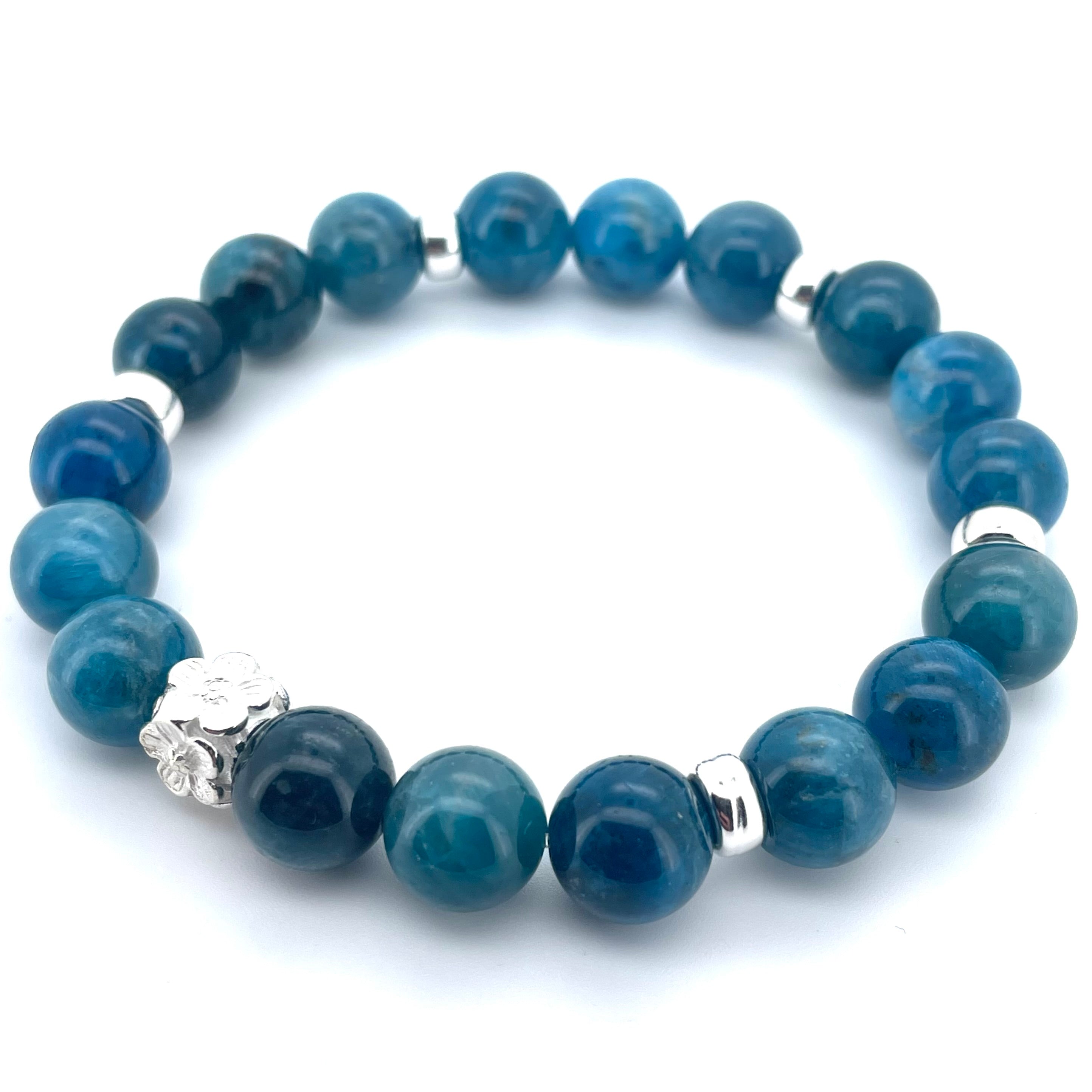 APATITE & STERLING SILVER BEADED BRACELET- - Headless Nation