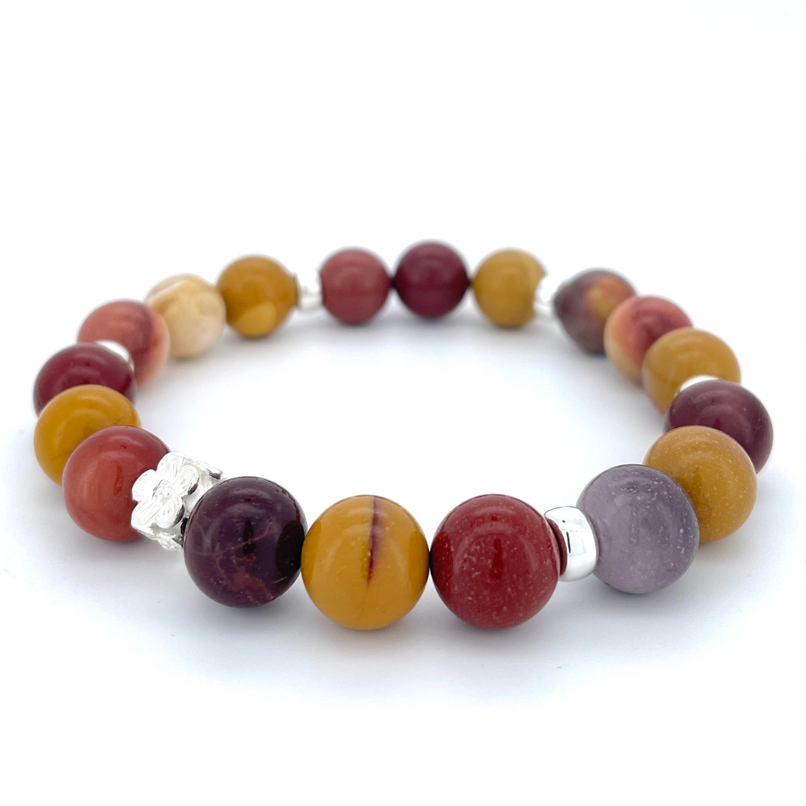 MOOKAITE & STERLING SILVER BEADED BRACELET- - Headless Nation