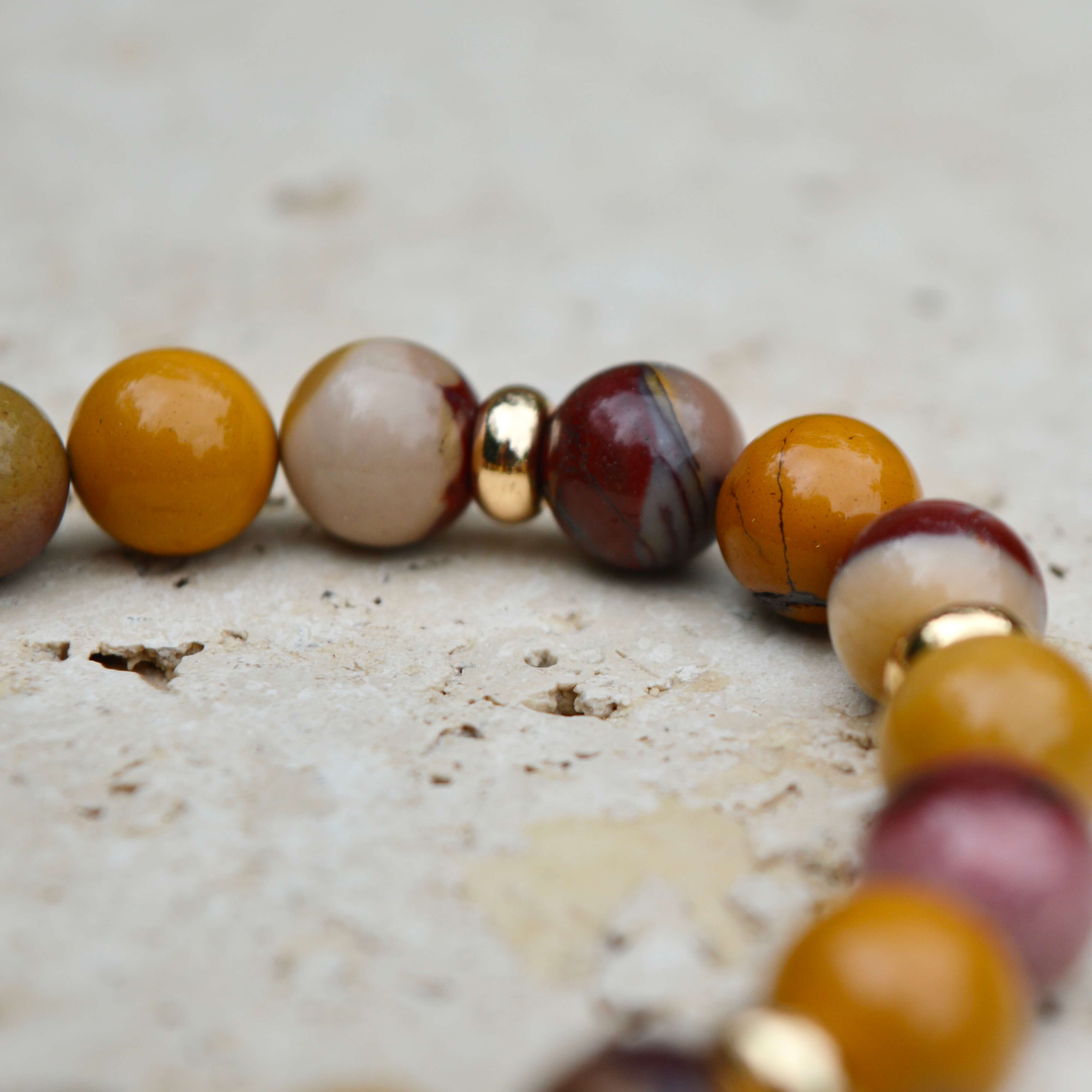 MOOKAITE & GOLD BEADED BRACELET - HALCYON COLLECTION - Headless Nation