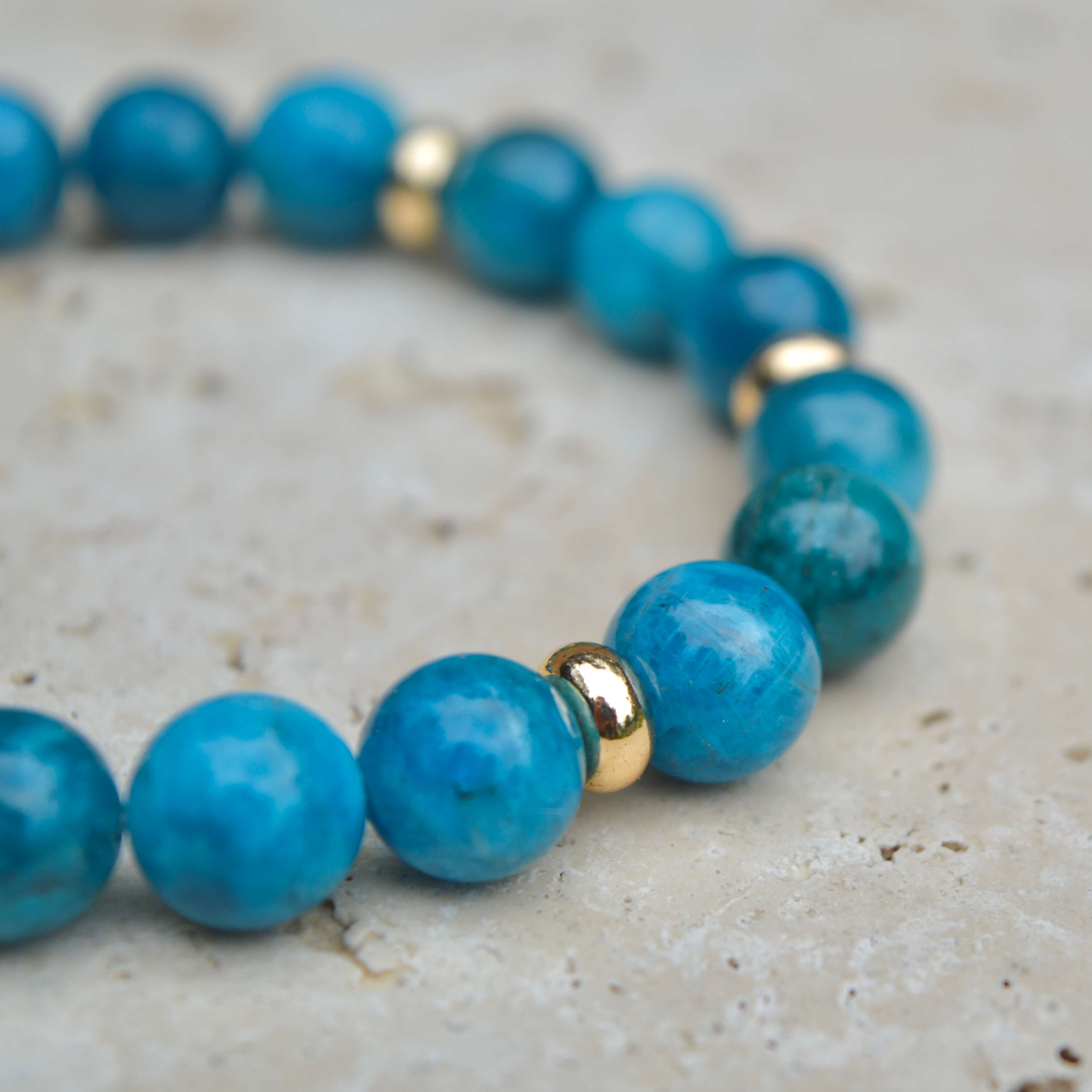 APATITE & GOLD BEADED BRACELET - HALCYON COLLECTION - Headless Nation