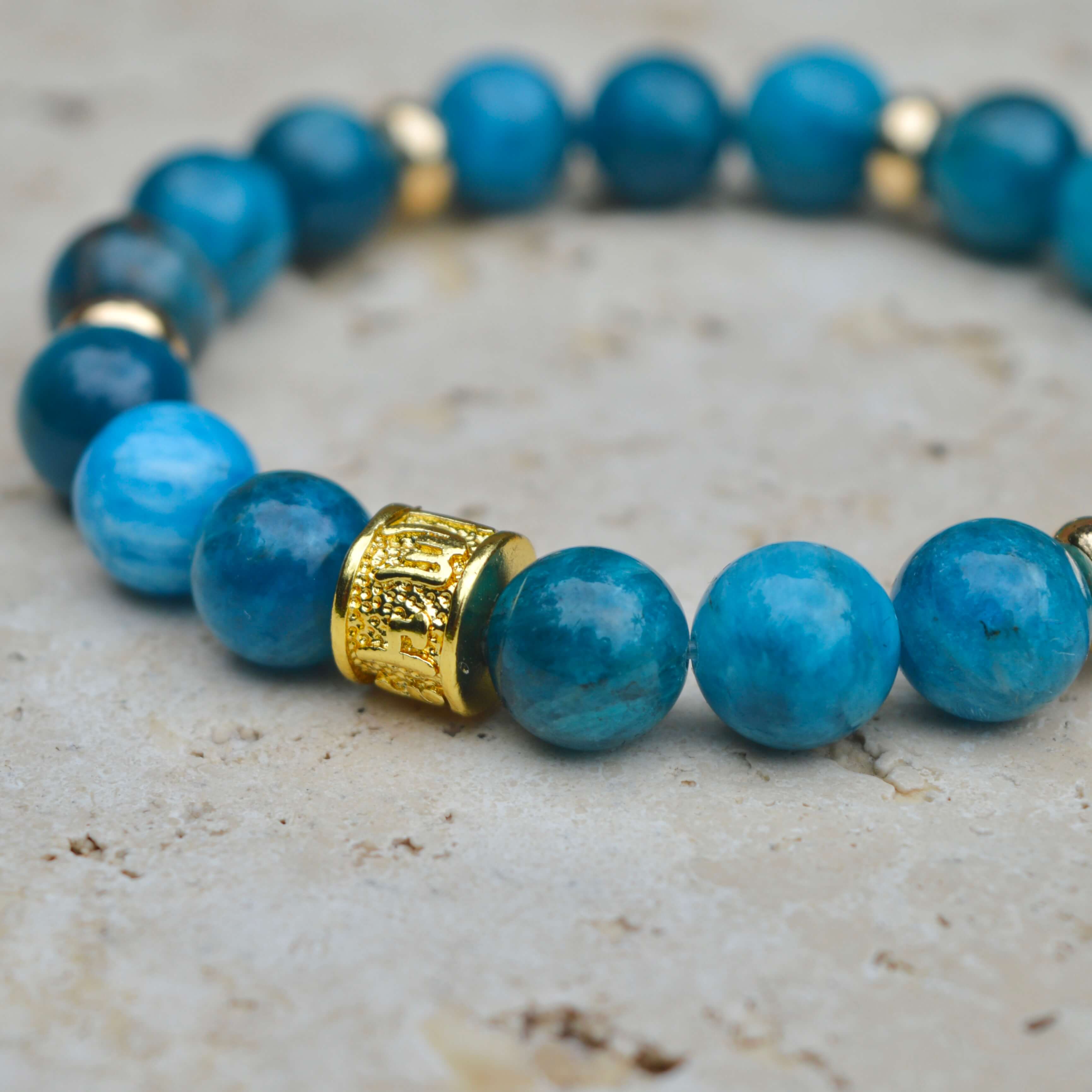 APATITE & GOLD BEADED BRACELET - HALCYON COLLECTION - Headless Nation