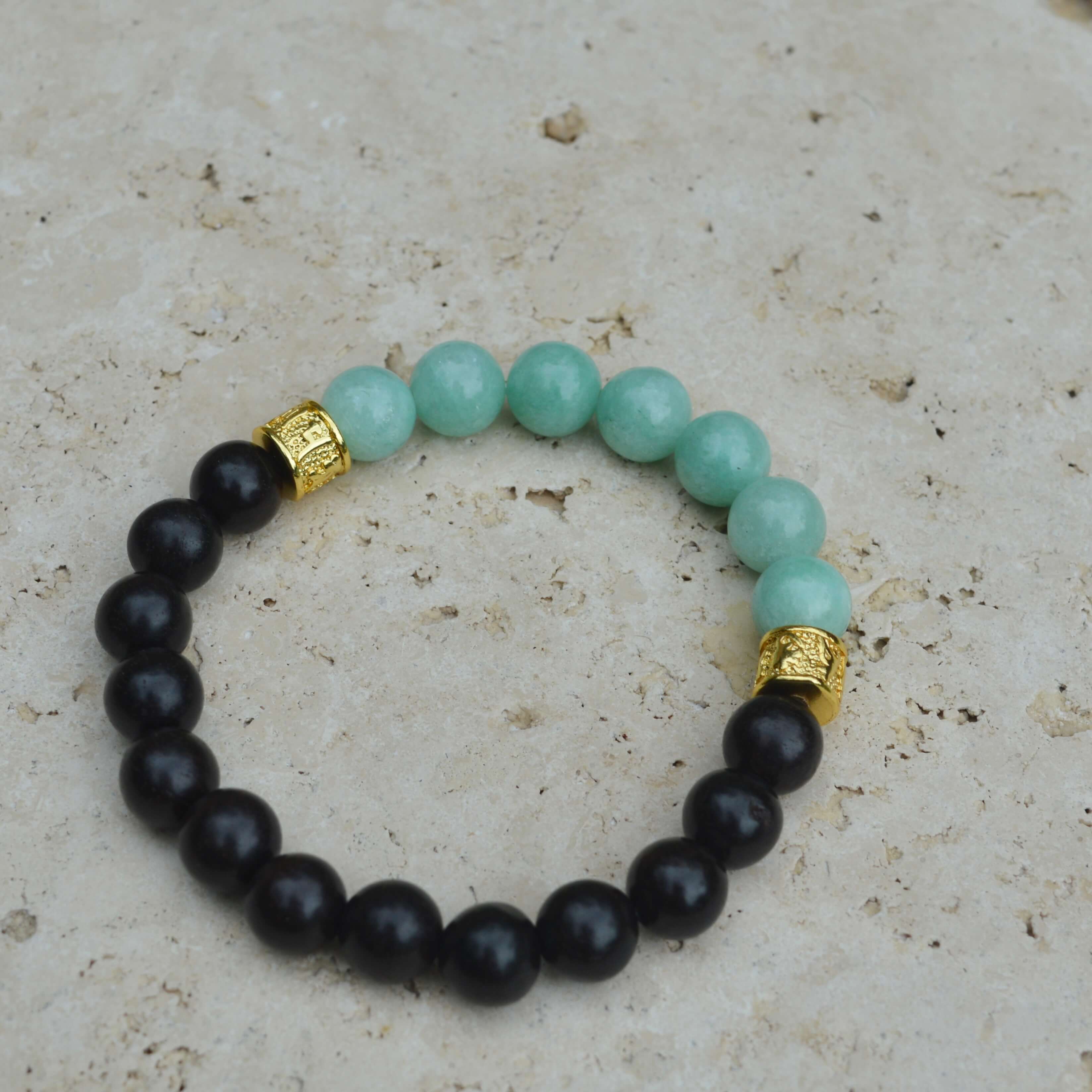 JADE & EBONY WOODEN BEADED BRACELET - Headless Nation