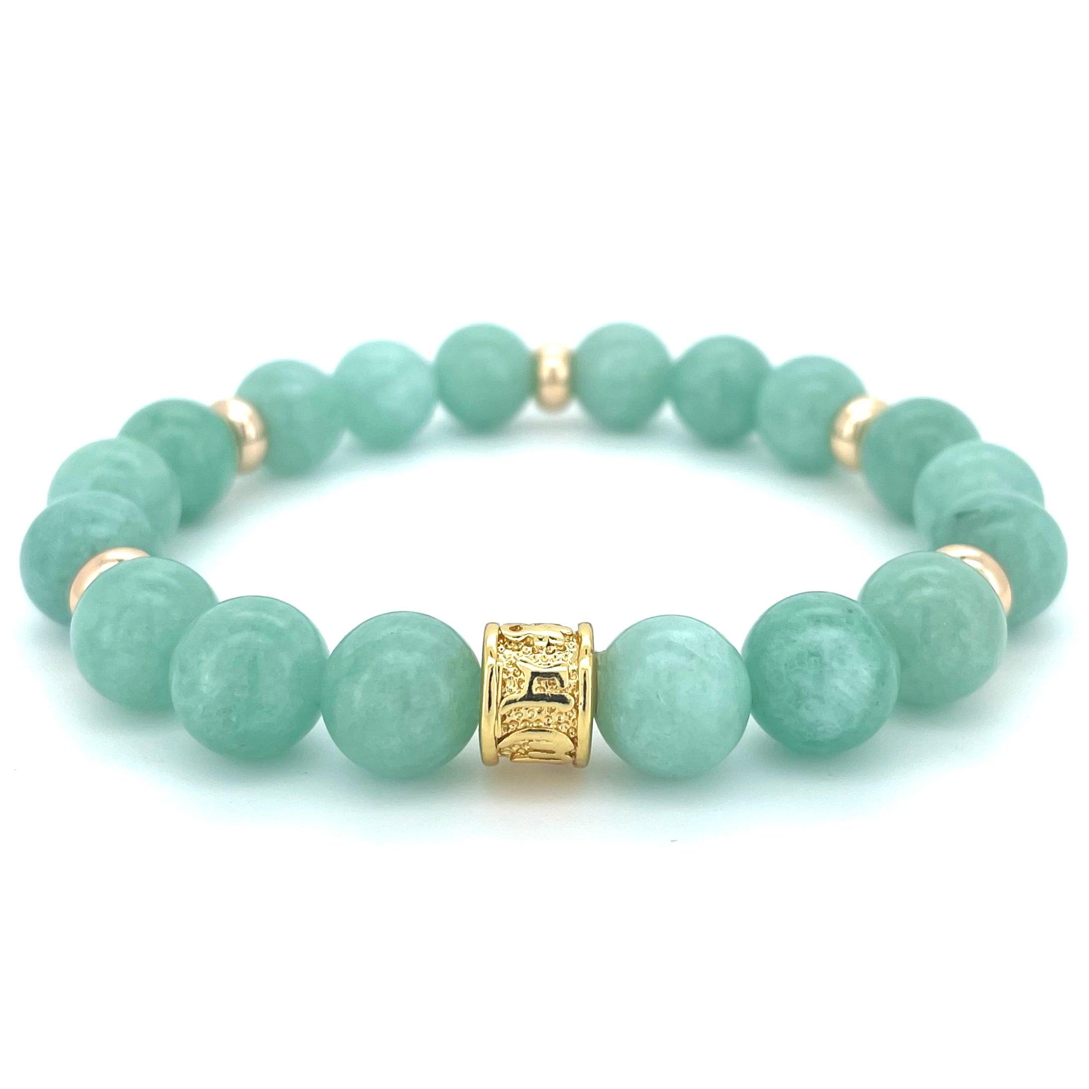 JADE & GOLD BEADED BRACELET - HALCYON COLLECTION - Headless Nation