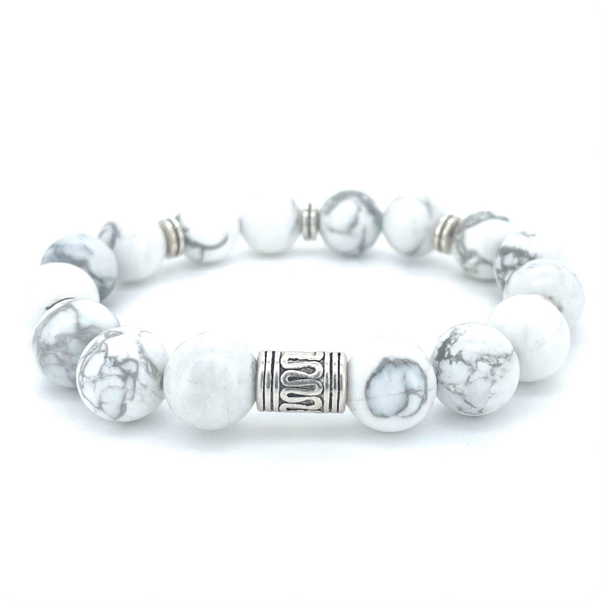 WHITE HOWLITE BEADED BRACELET - LUCID COLLECTION - Headless Nation