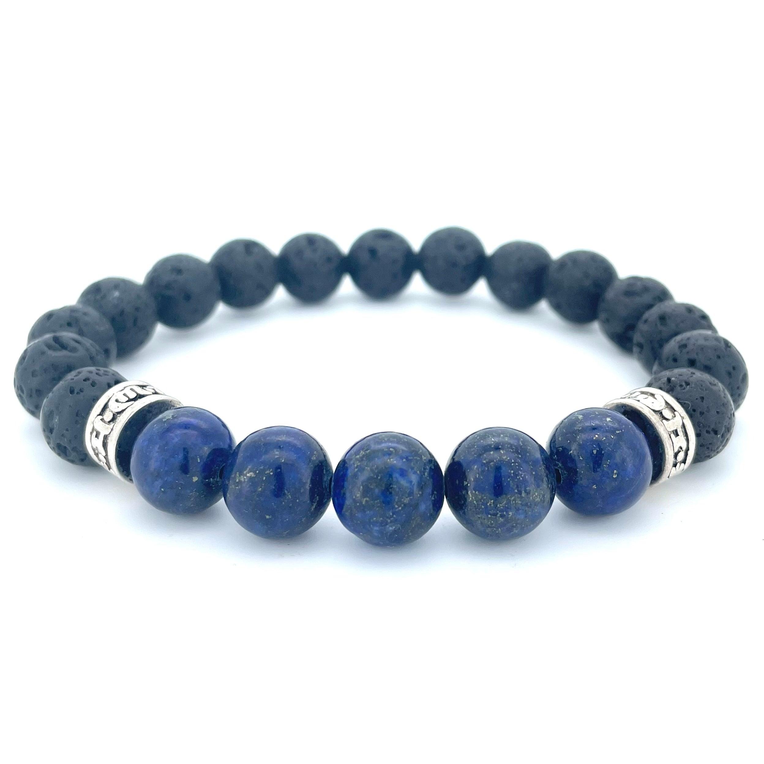 LAPIS LAUZULI & LAVA STONE BEADED BRACELET - PANCA COLLECTION - Headless Nation