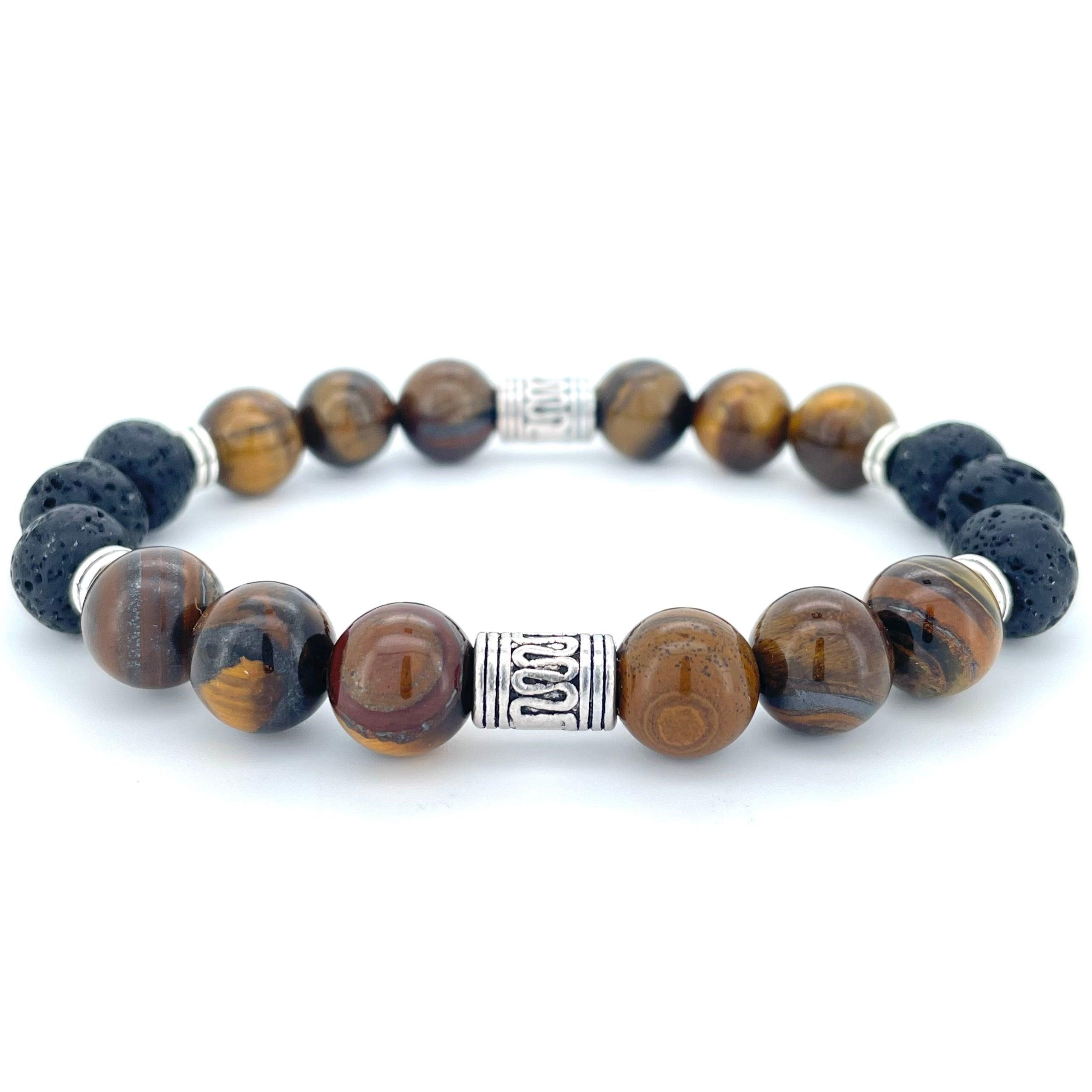 TIGERS EYE & LAVA STONE BEADED BRACELET - EXODUS COLLECTION - Headless Nation