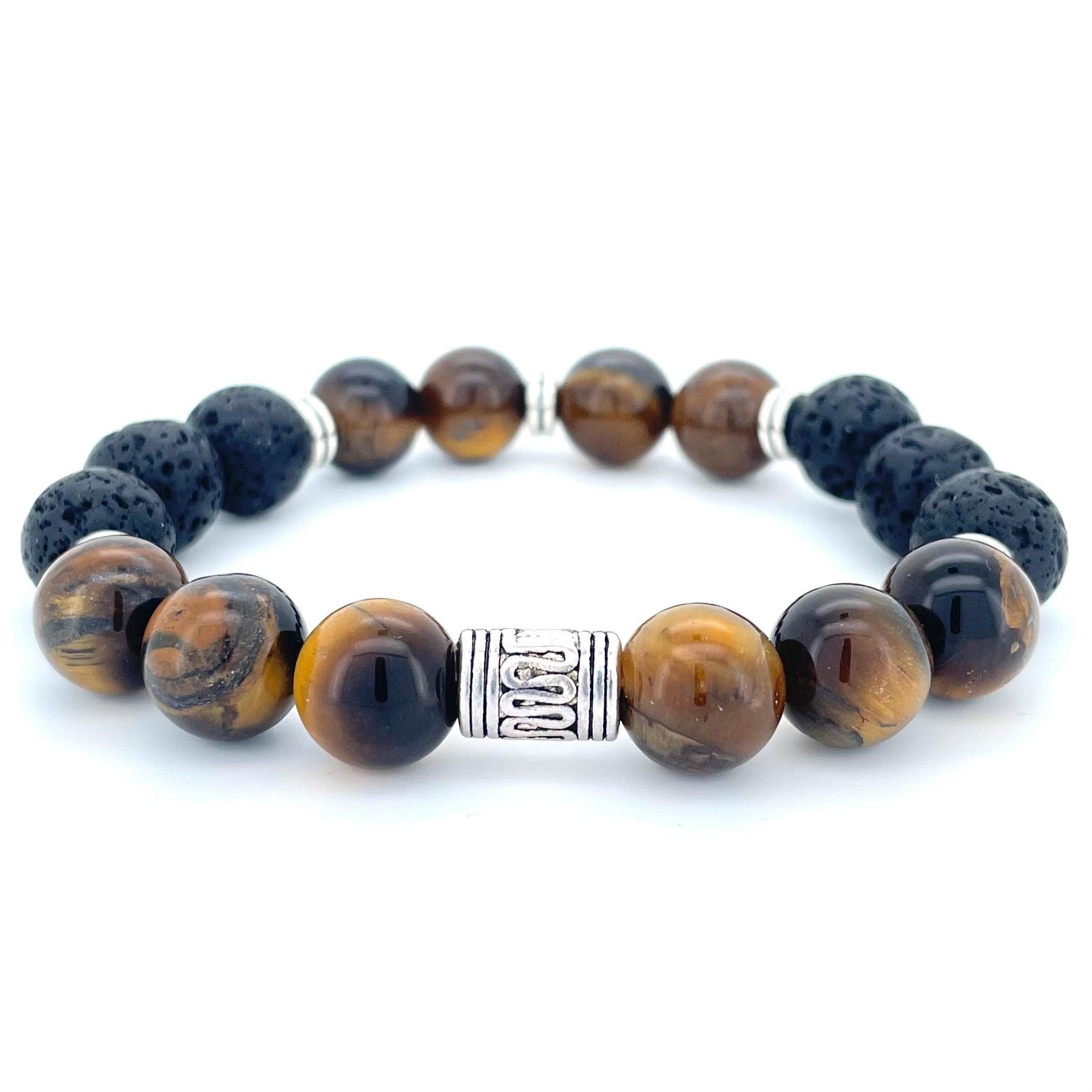 TIGERS EYE & LAVA STONE BEADED BRACELET - EXODUS COLLECTION - Headless Nation