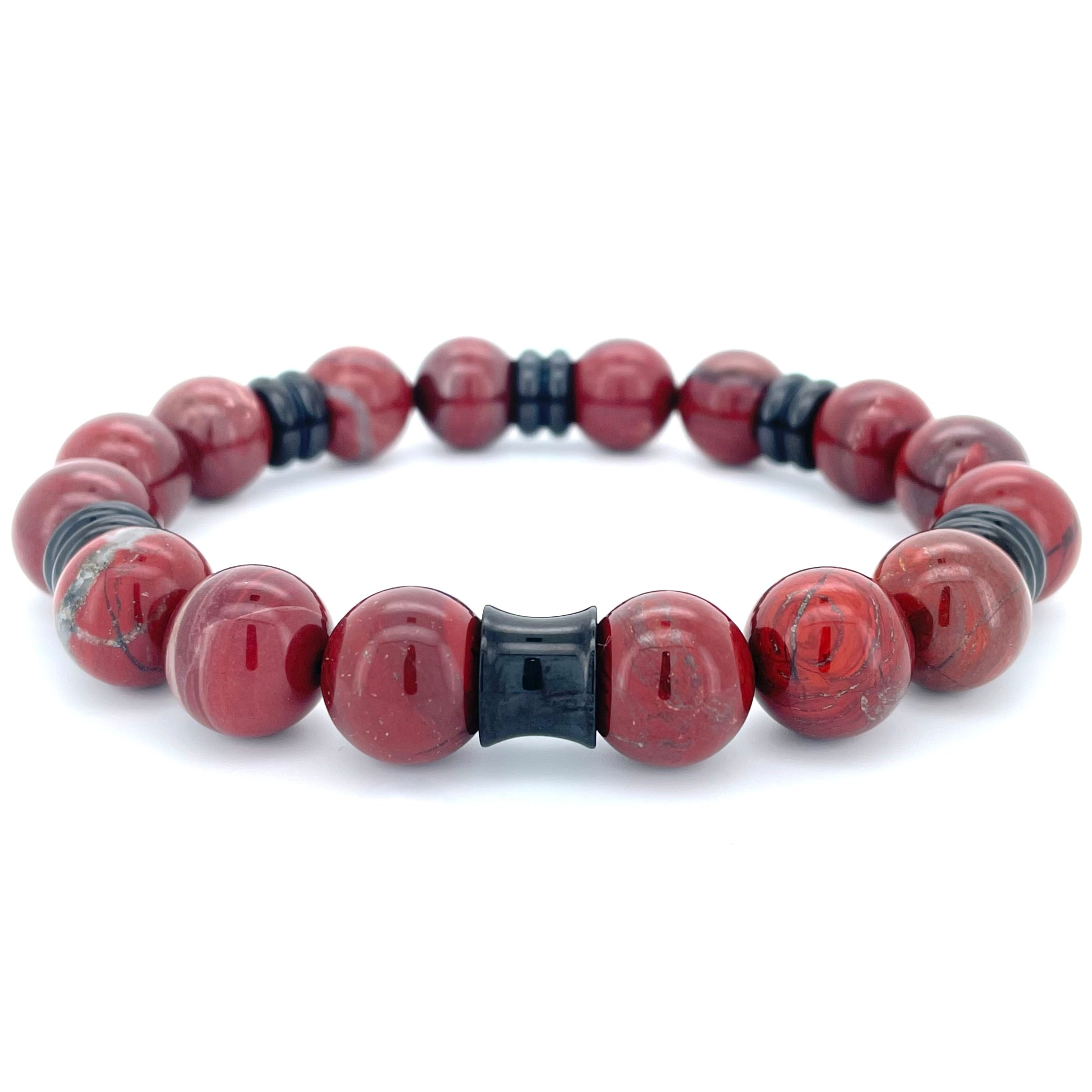 RED JASPER BEADED BRACELET- NERO COLLECTION - Headless Nation