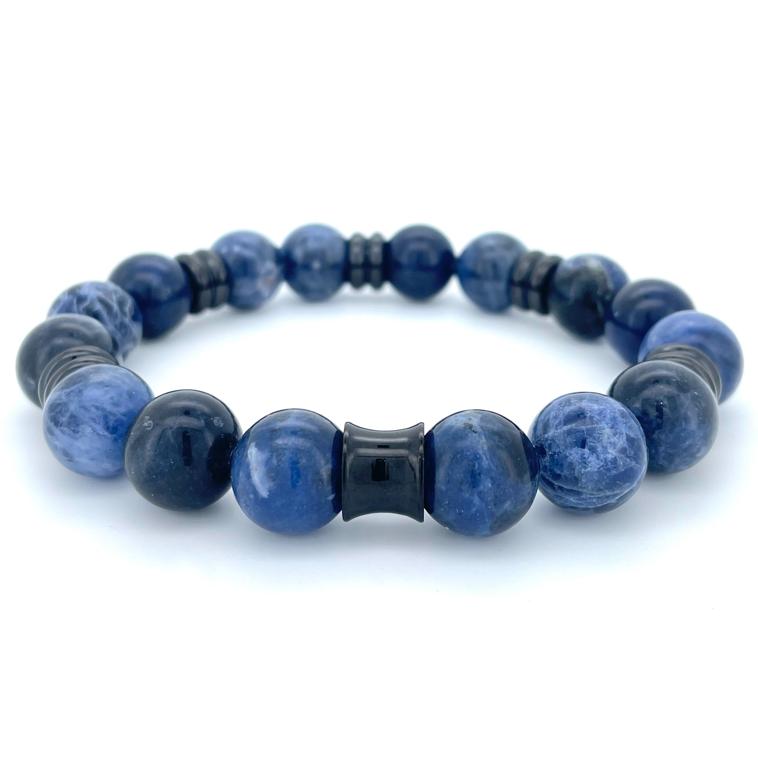 SODALITE BEADED BRACELET- NERO COLLECTION - Headless Nation