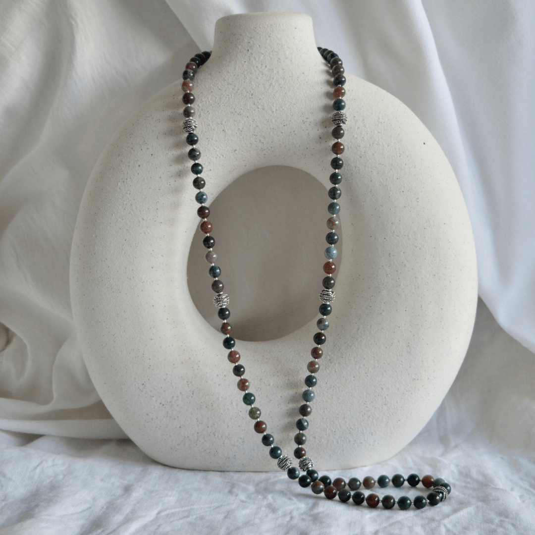 Indian Agate LONG BEADED NECKLACE - Headless Nation