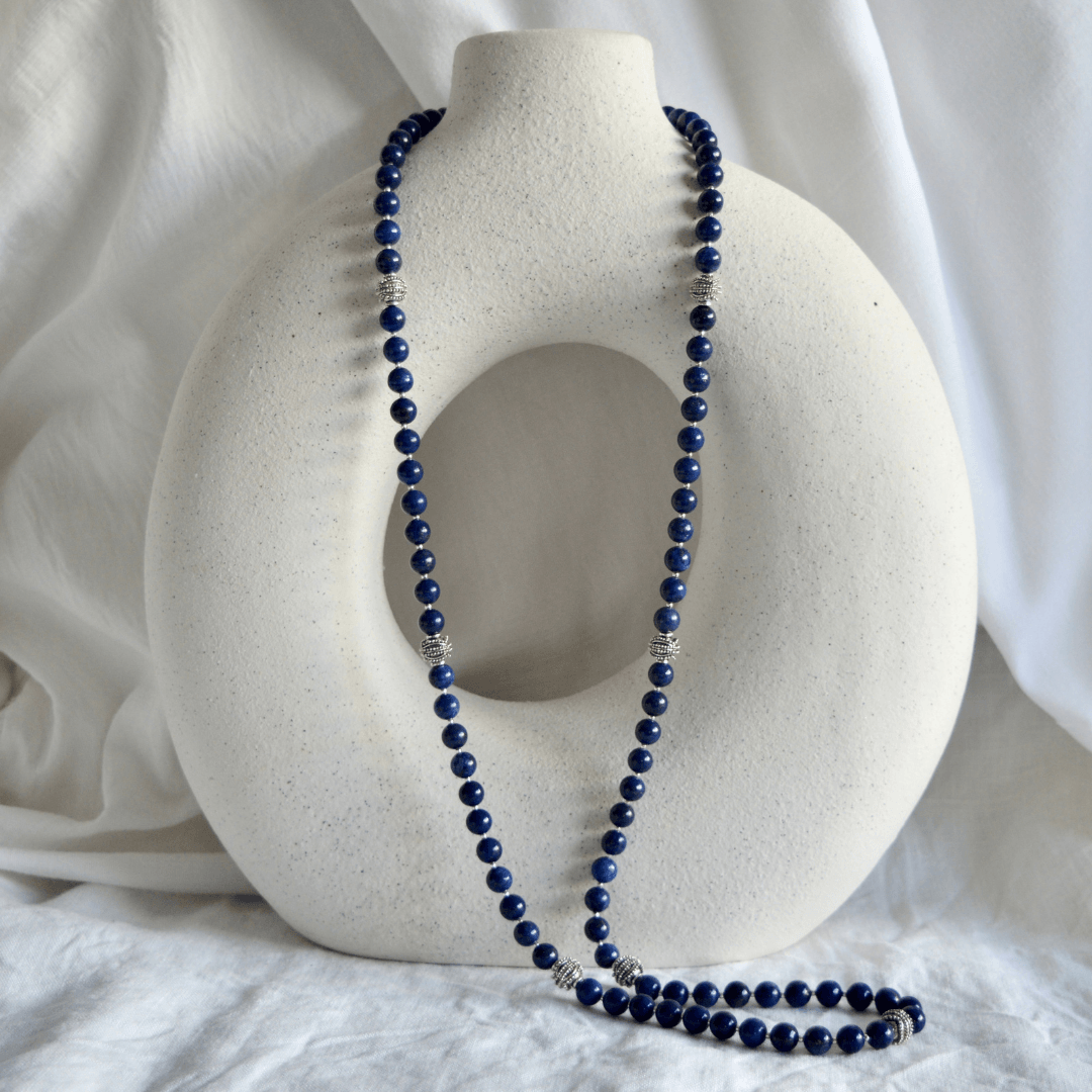 Lapis Lazuli LONG BEADED NECKLACE - Headless Nation