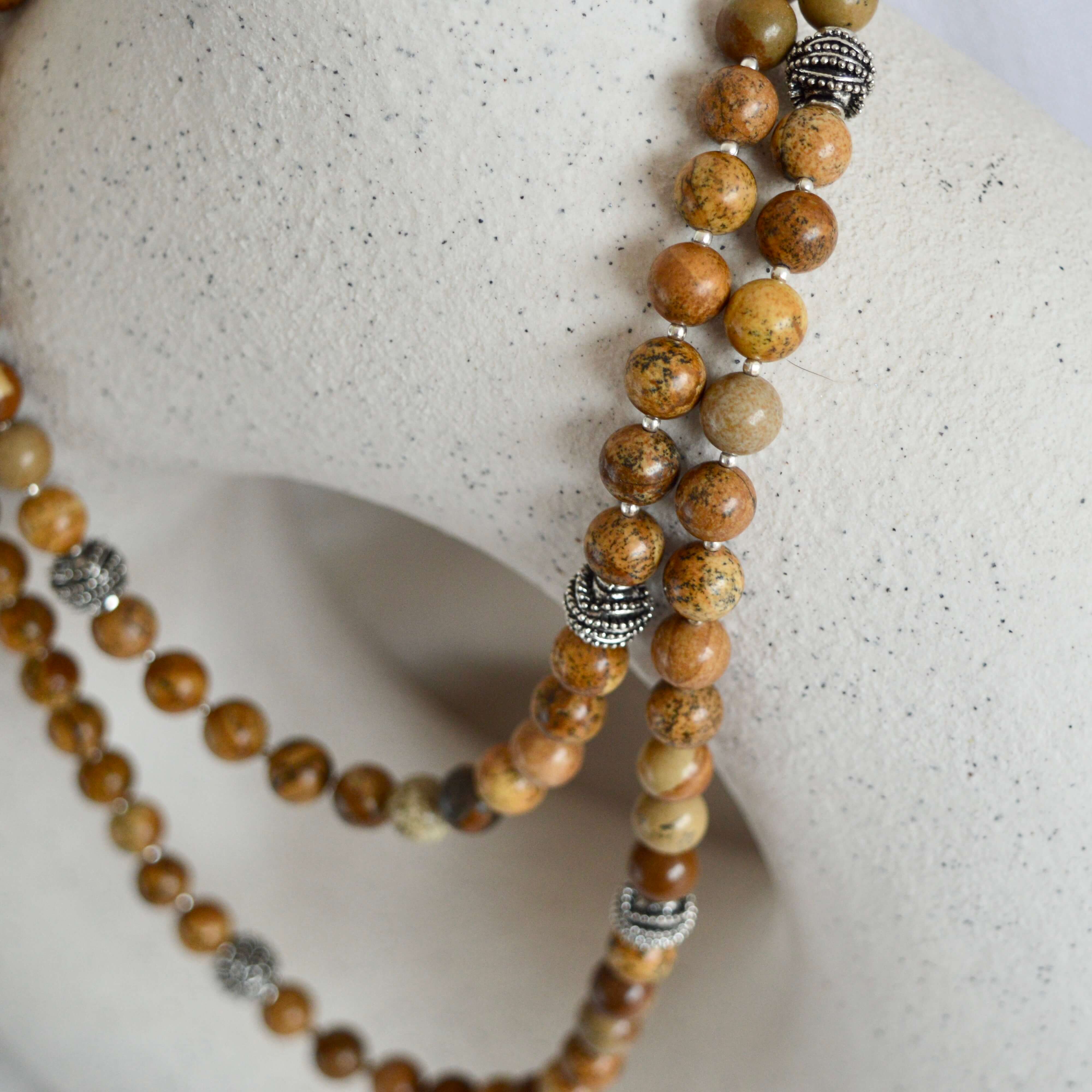 Picture Jasper LONG BEADED NECKLACE - Headless Nation