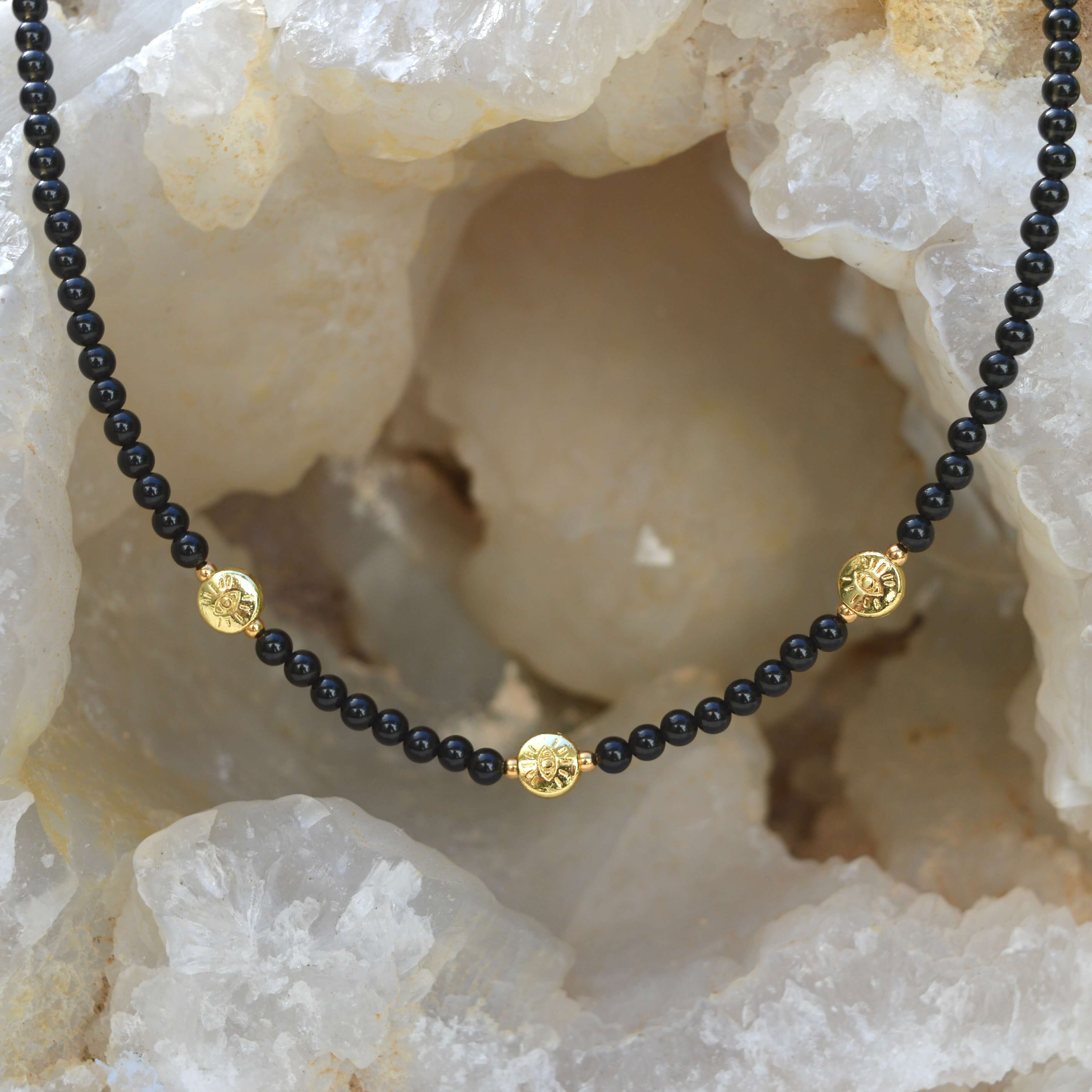 THE DAINTY- EYES- Obsidian- NECKLACE - Headless Nation